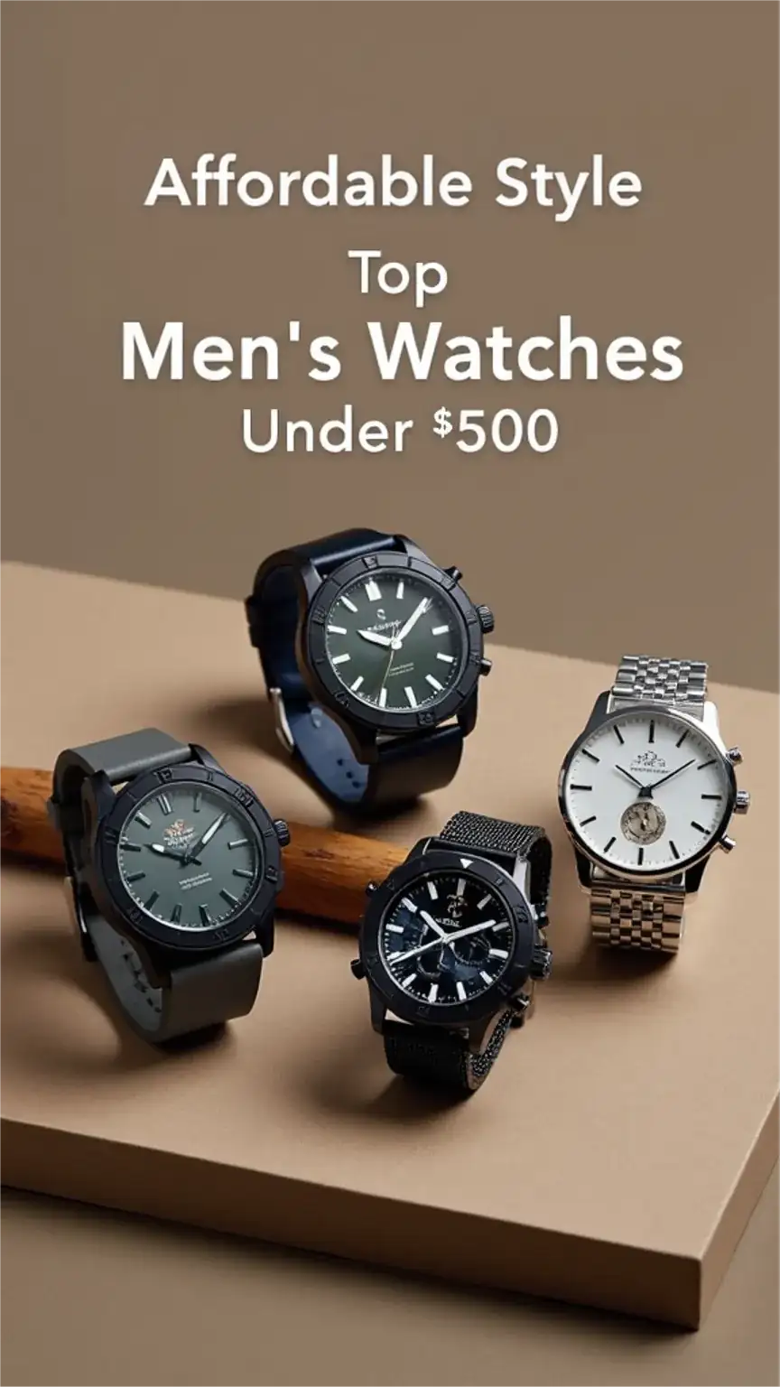 Collection of affordable men's watches under $500, stylish timepieces for men, best value watches, men's fashion accessories, quartz vs automatic watches.