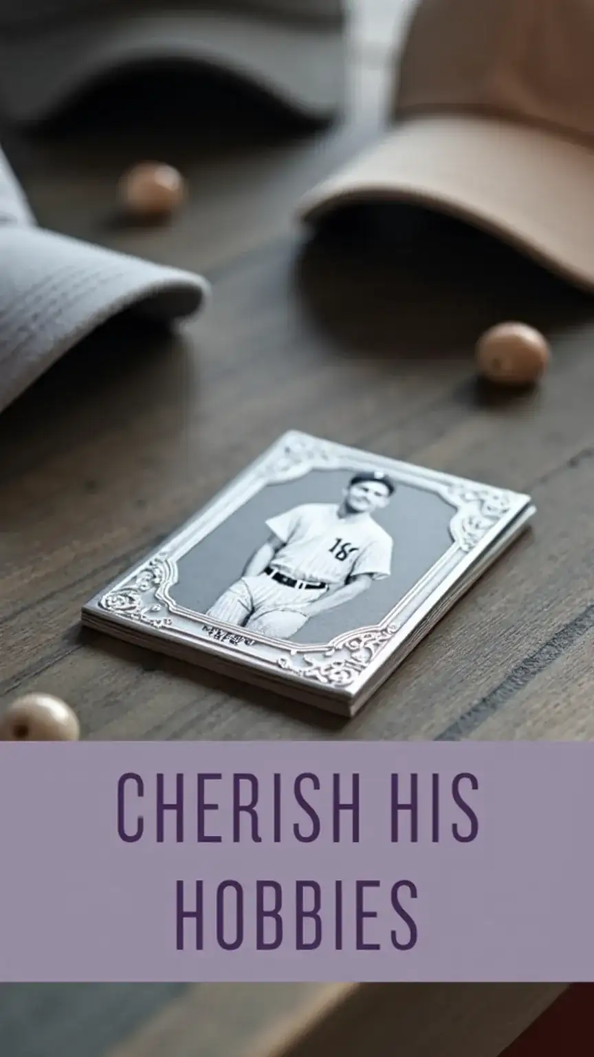 Collectible item, like a vintage baseball card, showcasing attention to detail and passion for hobbies as ideal men's gifts.
