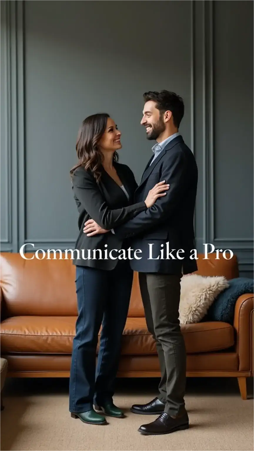 Happy couple communicating effectively, relationship advice, partnership skills, connection, understanding.