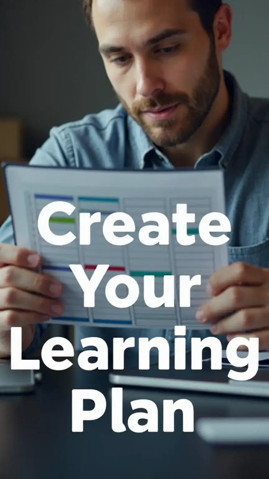 Creating a learning plan for skill development. Planning career advancement and professional growth. Structured approach to learning new skills.