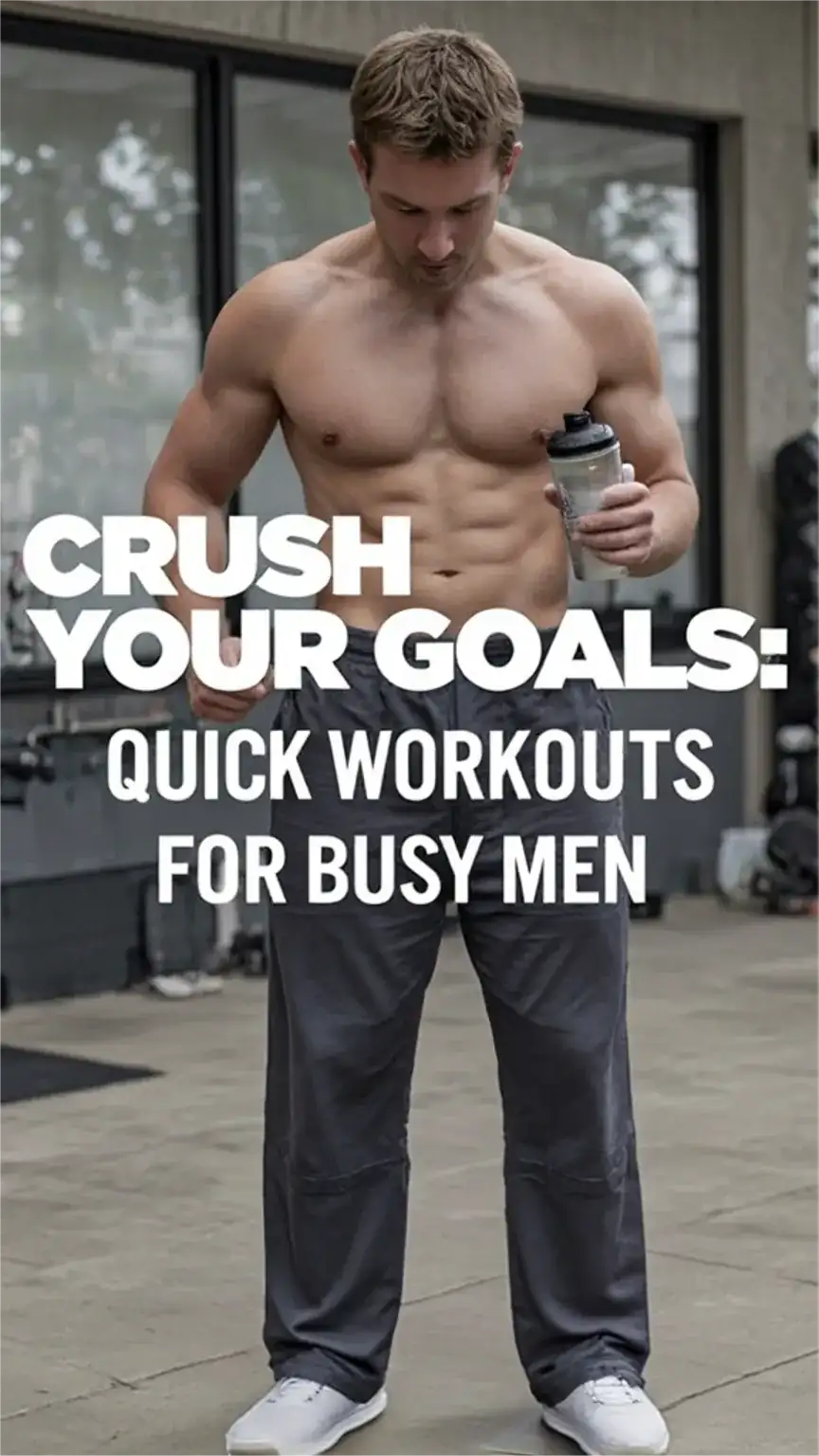 Introductory image: Quick workouts for busy men, effective routines, fitness motivation, men's fitness tips, achieving goals.