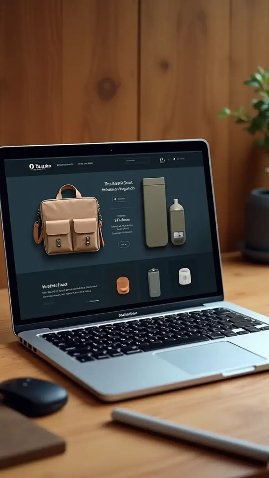 E-commerce store business idea for men over 40, showcasing online selling opportunities and product display.