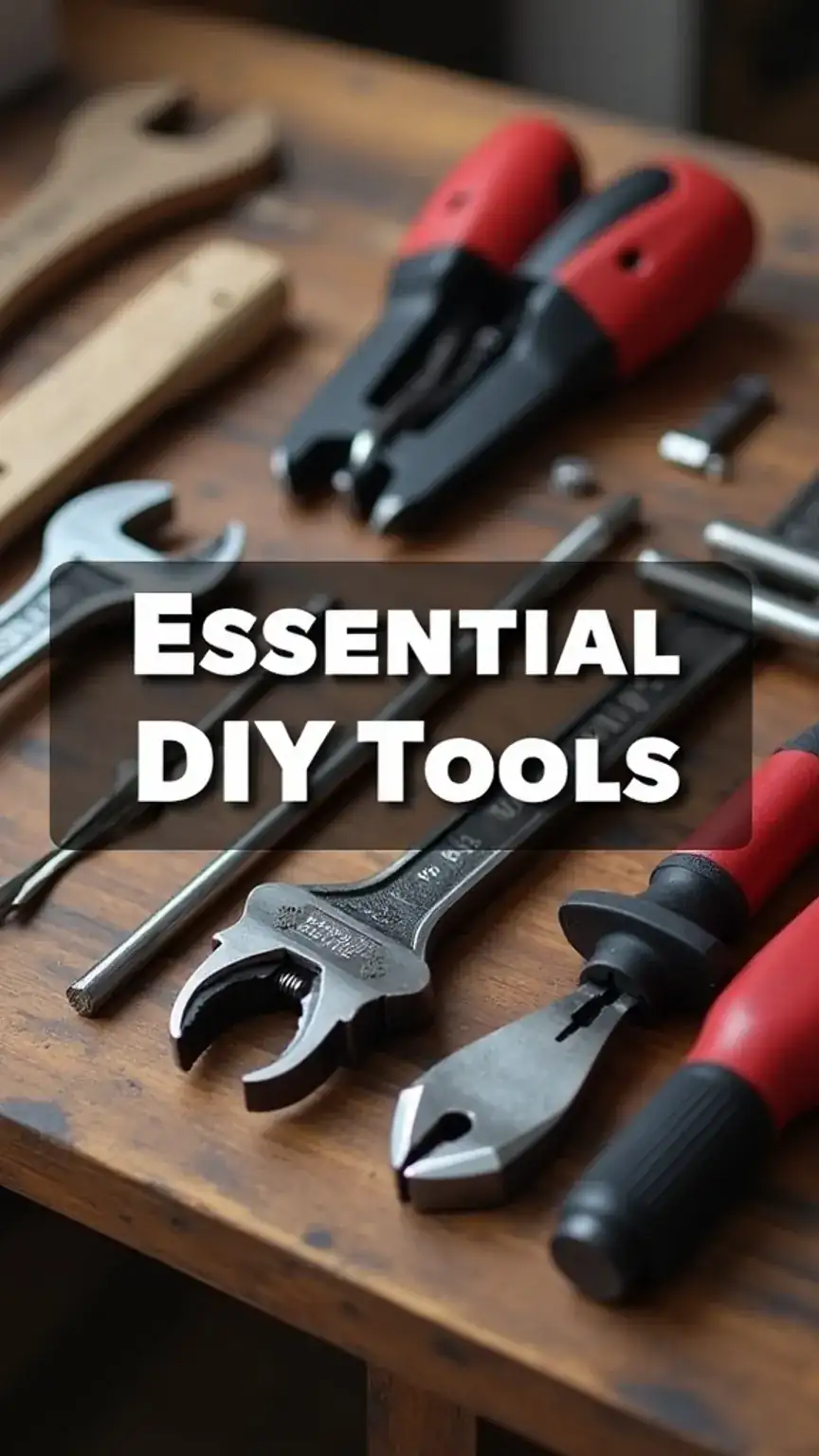 Basic toolkit for DIY home repair, essential tools for men, home improvement equipment.