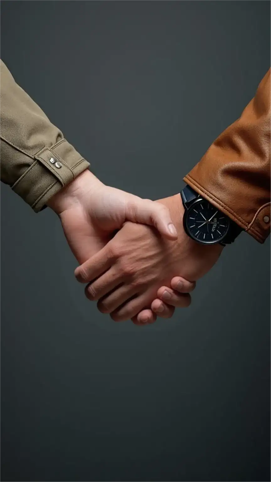 Supportive gesture between father and teen son, symbolizing connection in parenting teenagers, father-son bond, and fatherhood advice.