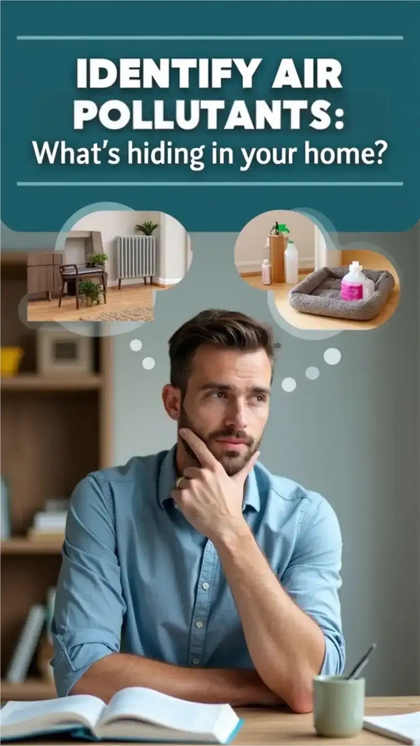 Identifying sources of poor home air quality, dust, cleaning products, pet dander, VOCs, indoor air pollution solutions for men.