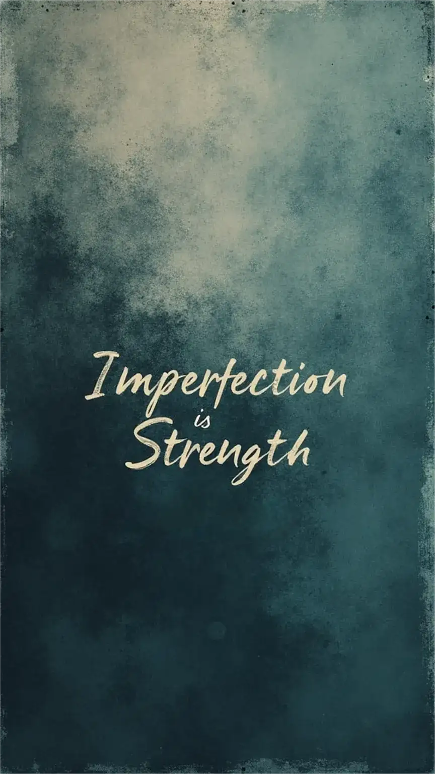 Embracing imperfection as a strength in modern masculinity. Redefining manhood, personal growth, accepting flaws. Textured masculine design.
