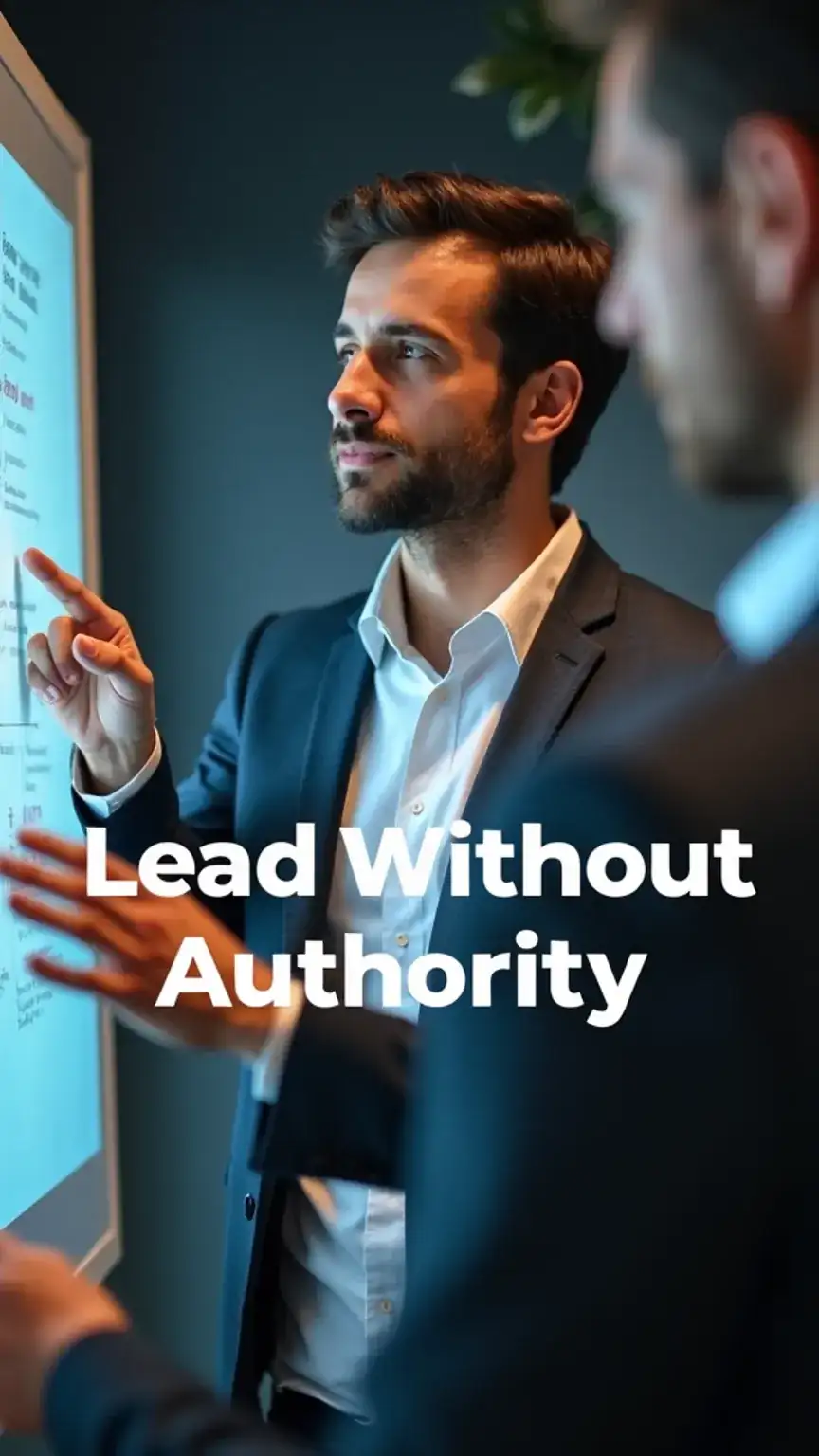 Leadership without authority: A man sharing expertise and knowledge, demonstrating how to build influence through clear communication and soft skills for men.