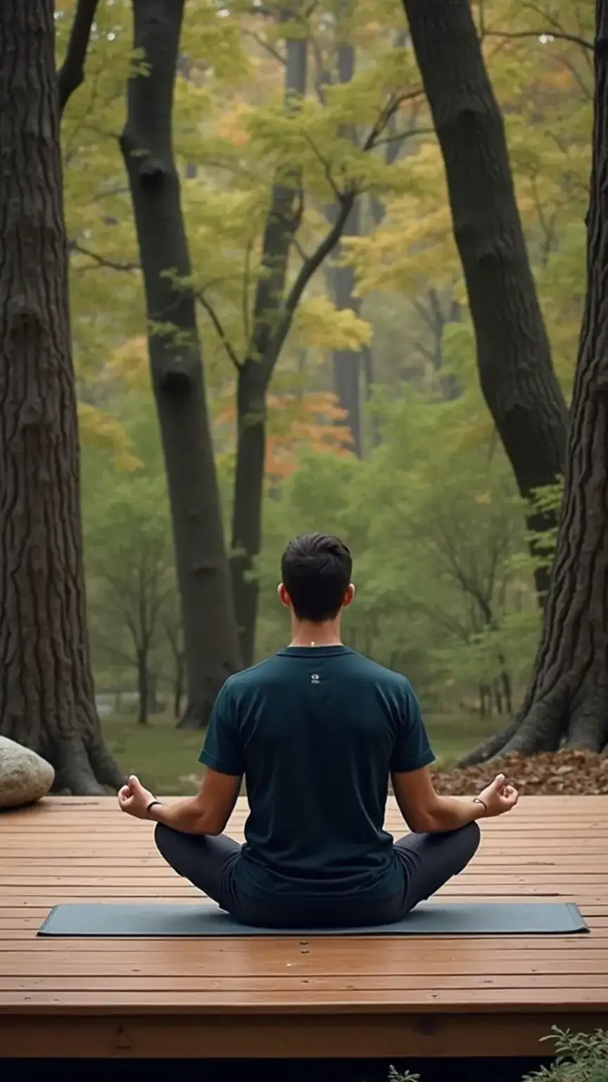 Man practicing self-care and mindfulness, essential for modern masculinity and well-being. Redefining manhood, mental health for men.