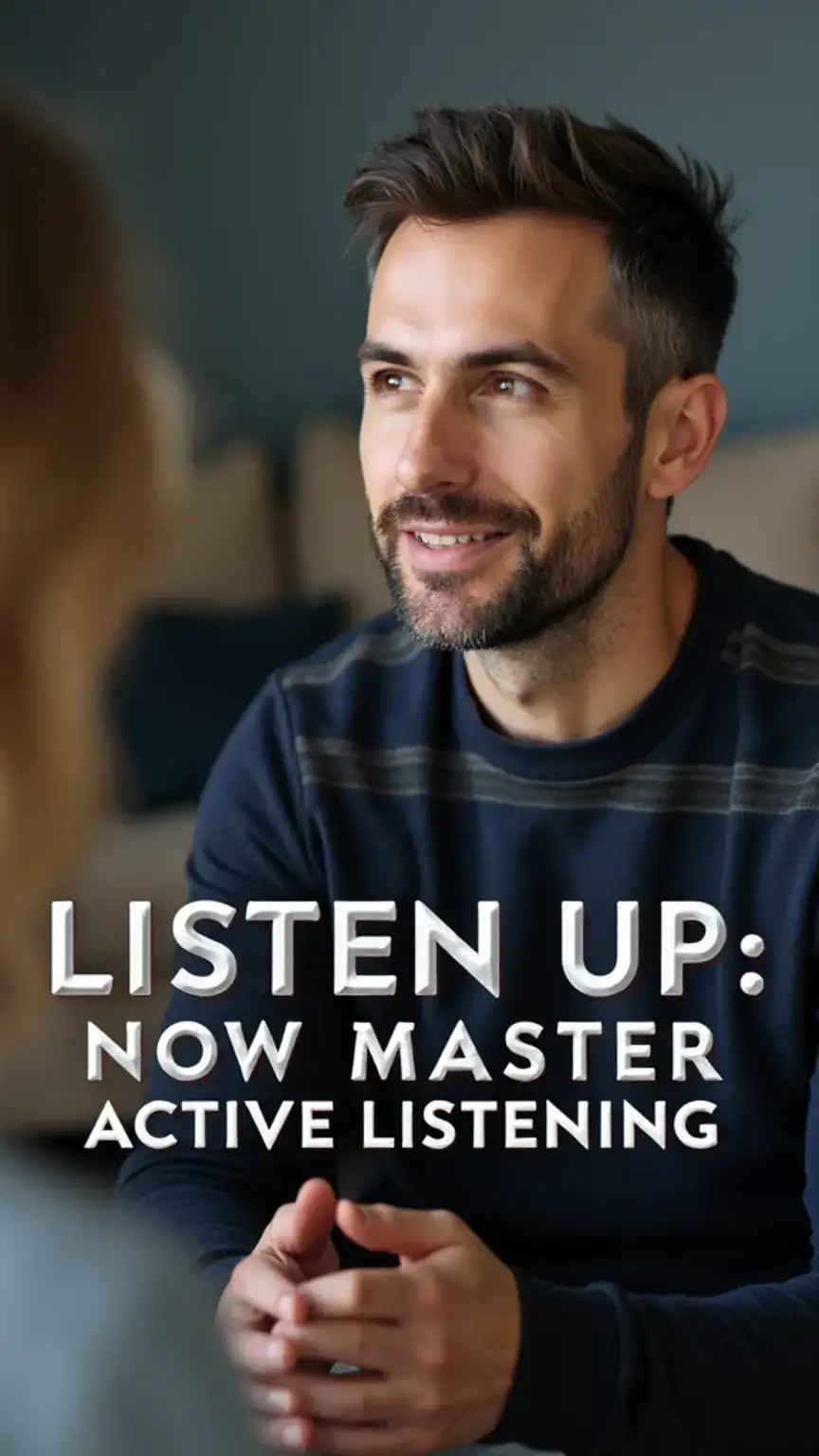 Man actively listening to partner, eye contact, couple communication tips, relationship advice, effective listening, partnership.