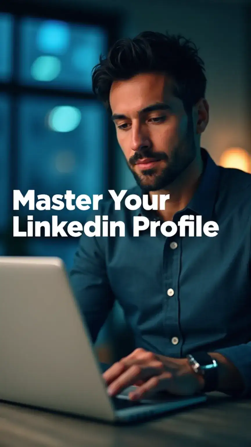Man professionally using laptop, symbolizing mastering LinkedIn profile for career advancement. Key for professional networking and LinkedIn tips.