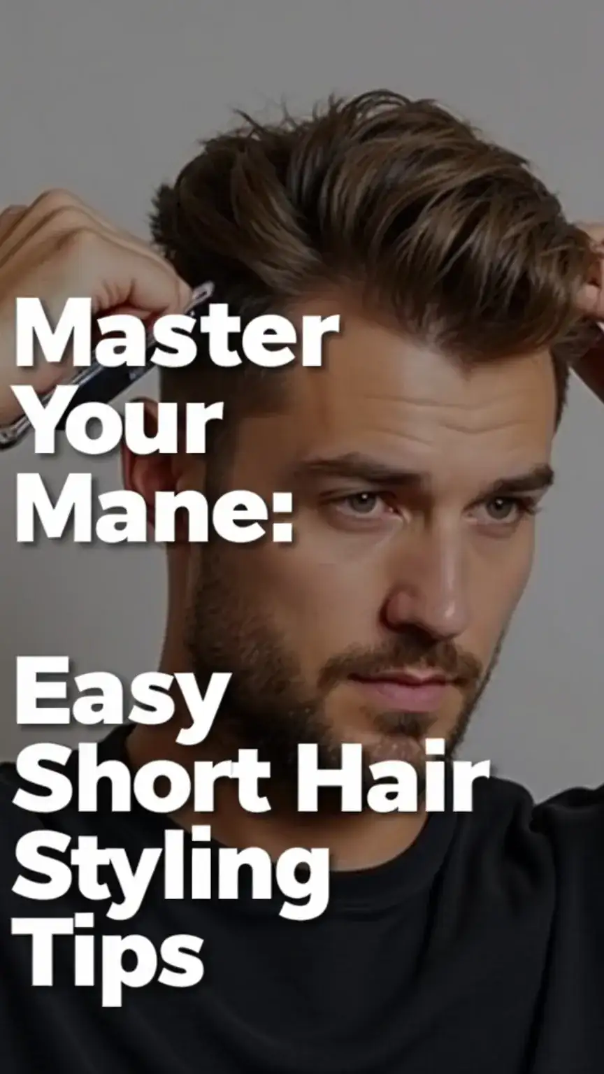 Man applying hair product to short hair, demonstrating easy styling techniques for men. Keywords: men's short hair grooming, hair styling products, hair care for men, textured hair.