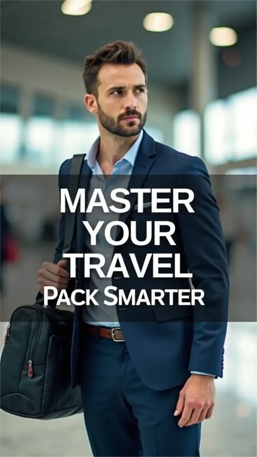 Man with backpack ready for travel, illustrating the importance of planning. Pinterest pin for men's travel packing. Keywords: travel planning, how to pack for travel, men's travel, travel tips.