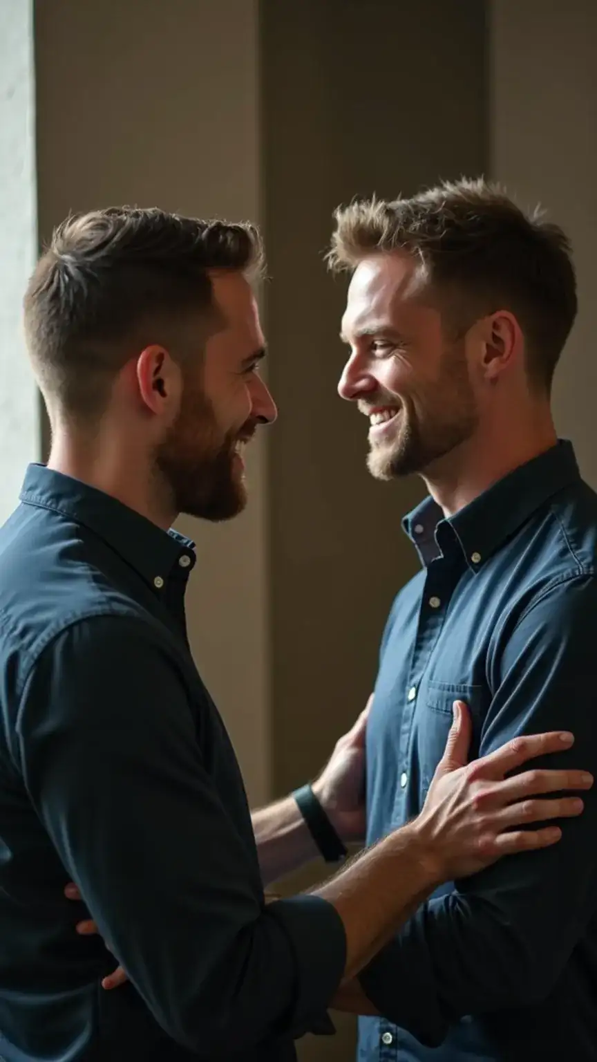 Building strong relationships between men, fostering connection and communication. Redefining manhood through supportive friendships. Modern masculinity.