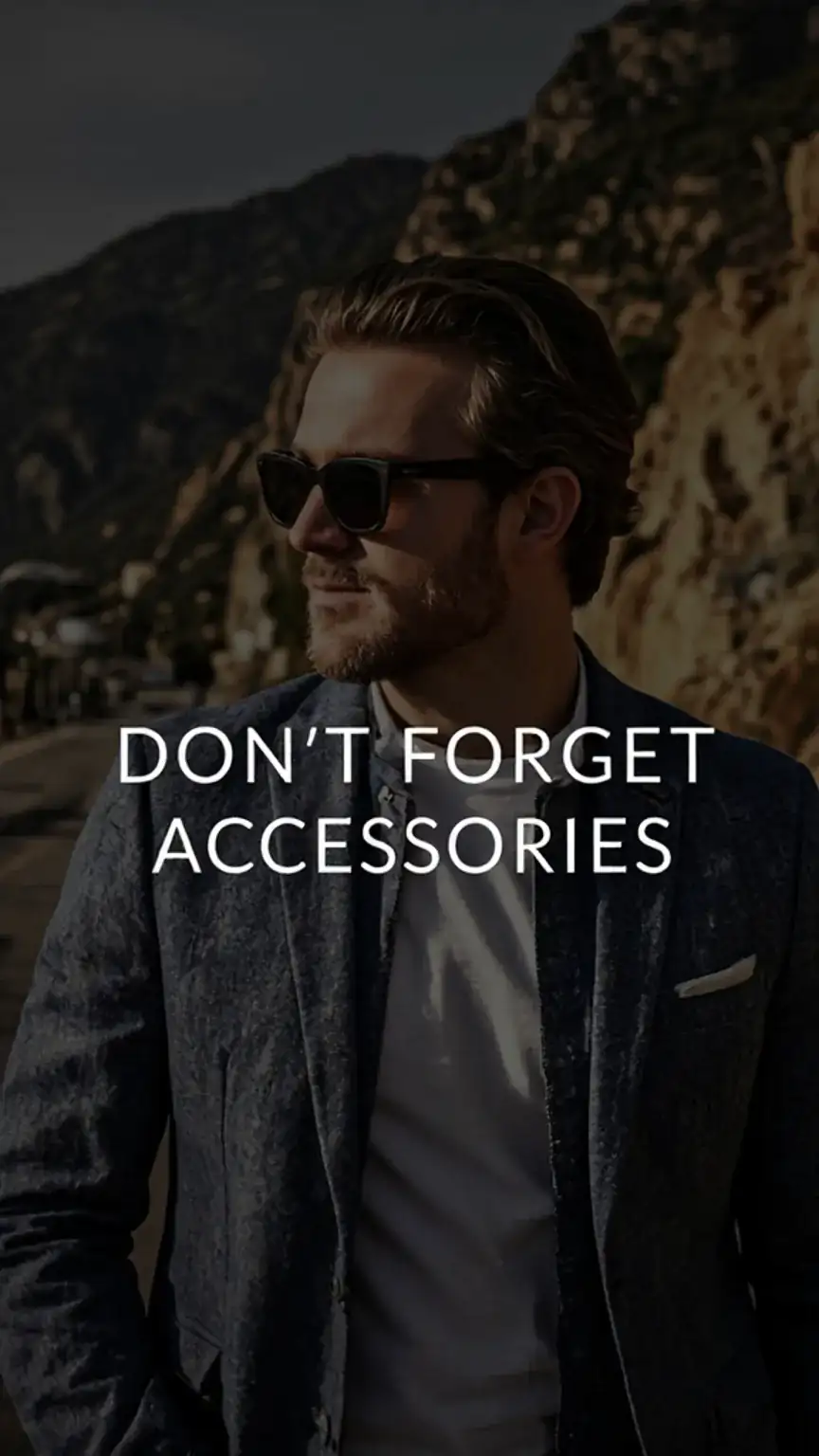 Man wearing sunglasses in a travel setting, emphasizing travel accessories for men's style, stylish travel outfits, and men's travel fashion.