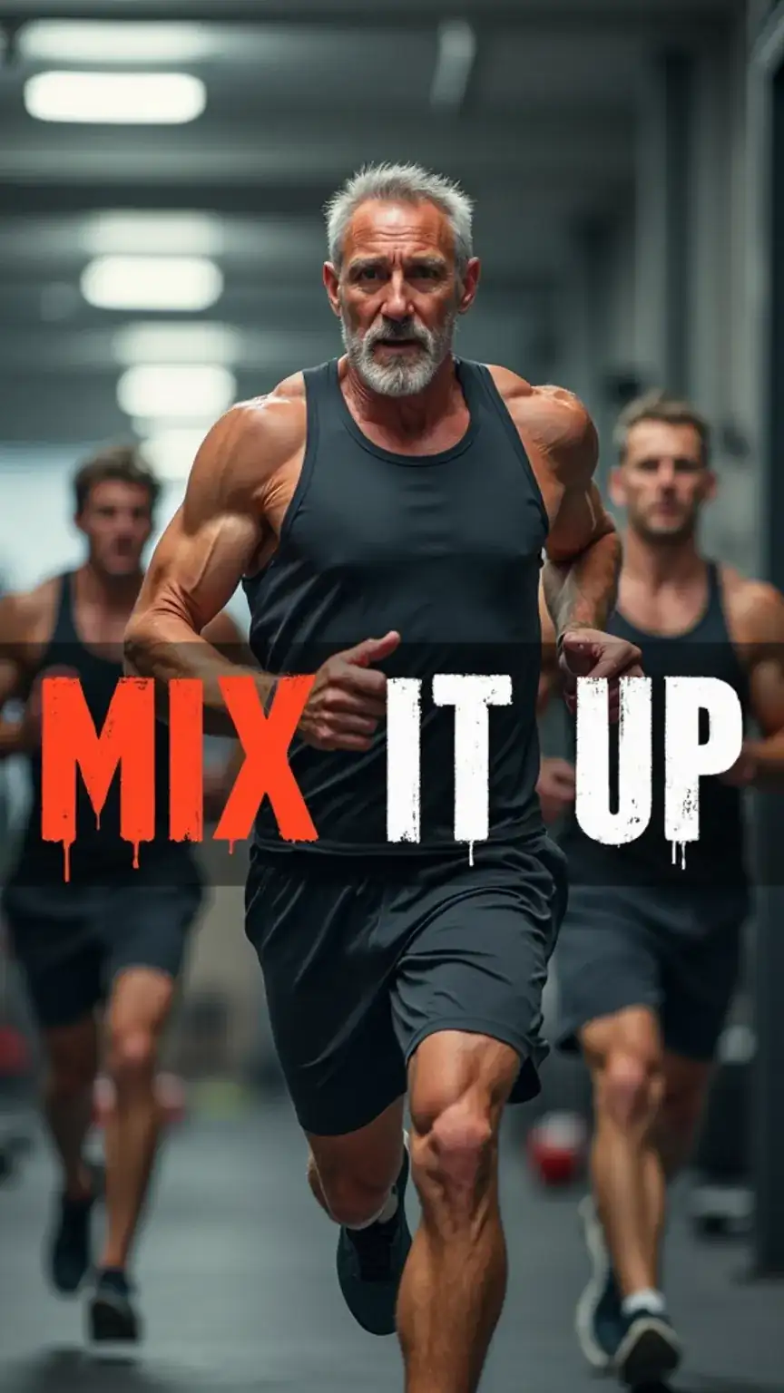 Mixing up workouts for men over 40 to stay engaged and fit. Variety in fitness routines for men's health.