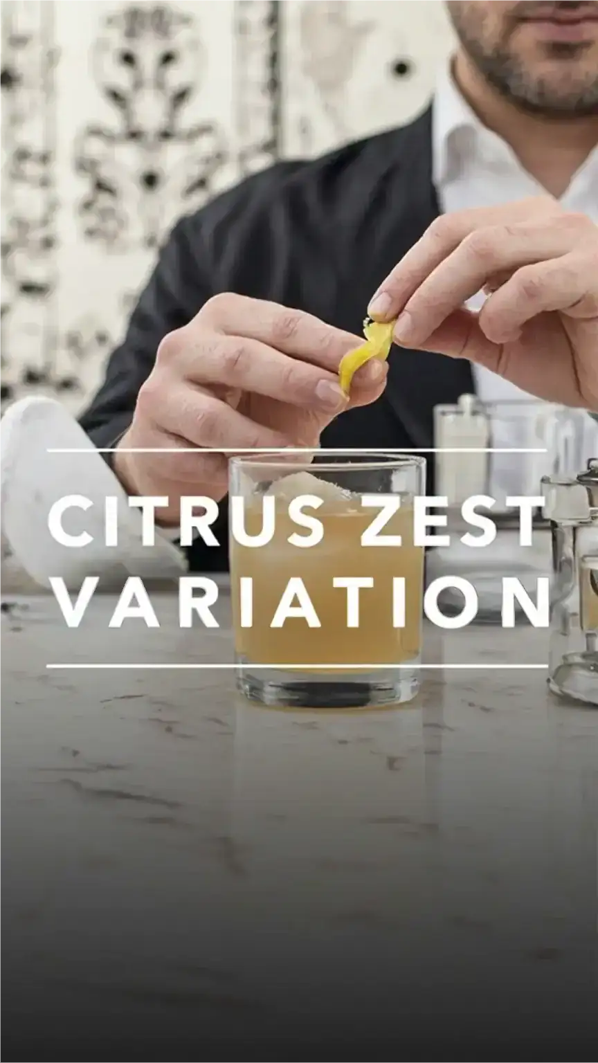 Adding lemon zest to an Old Fashioned cocktail for added flavor. Old fashioned recipe variations and best bourbon cocktails.