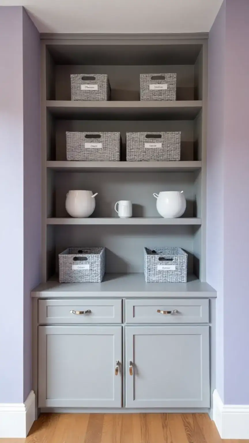 Storage and organization solutions for shared living spaces, including shelves and bins, vital for couples living together and home organization.