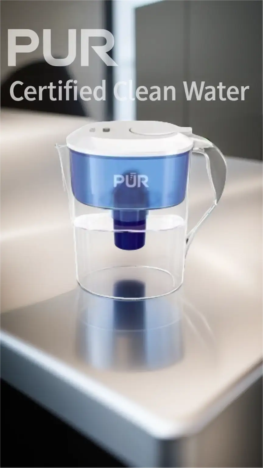 PUR water filtration system, known for certified contaminant reduction and a popular choice for homeowners seeking clean water.