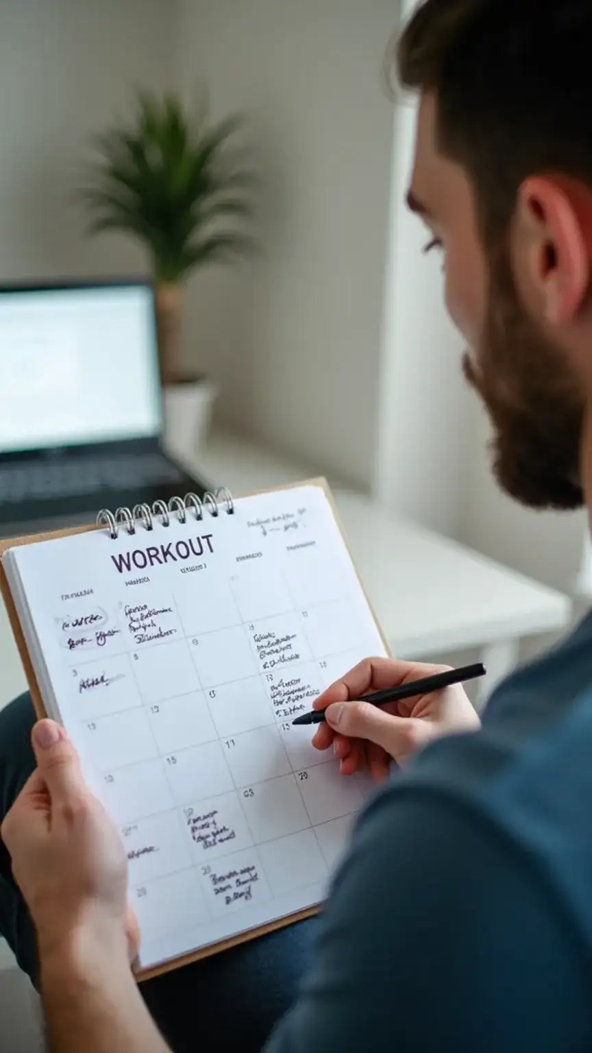 Scheduling workouts for busy men, fitness consistency, workout planning, time management for exercise, men's fitness habits.