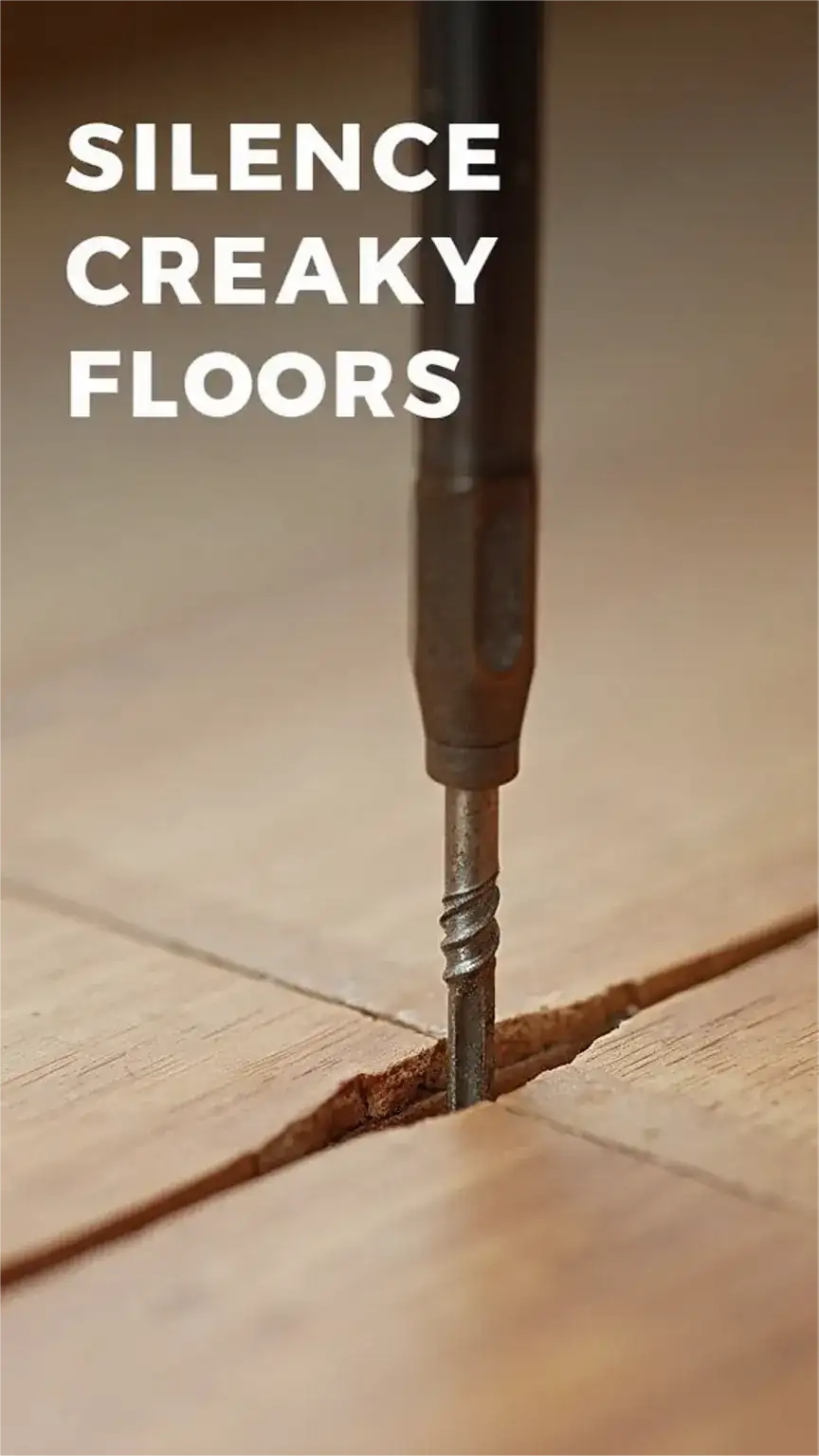 DIY floorboard repair, fixing creaky floors with tools, home improvement hacks for men.