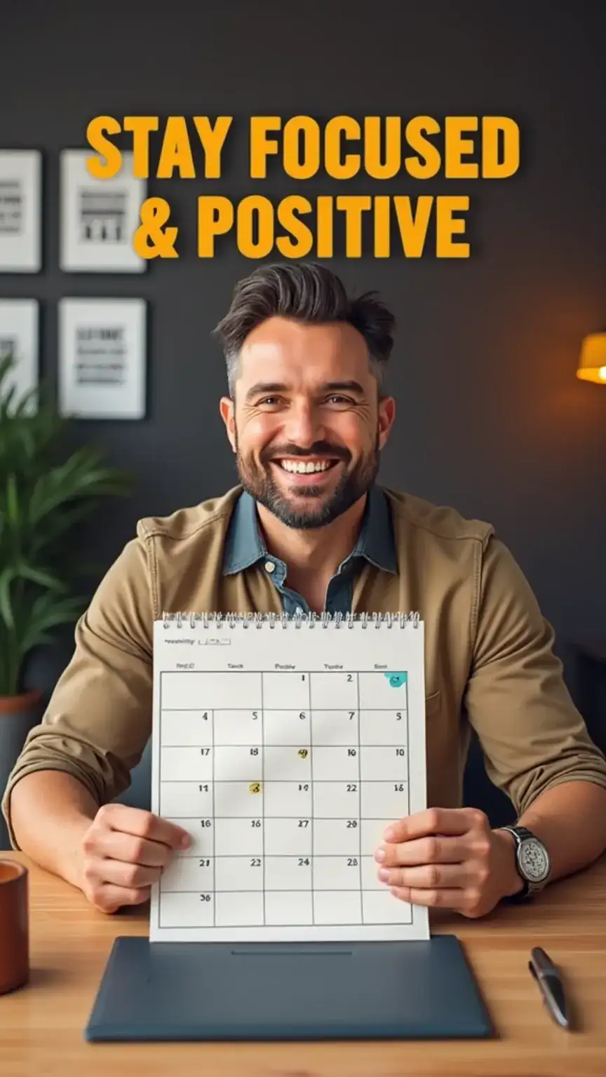 Staying positive during career transition, focusing on goals, celebrating successes, leaving corporate life mindset.