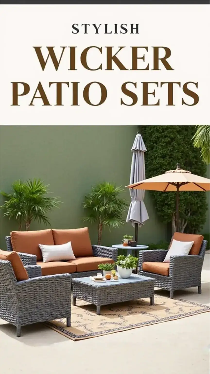 Stylish wicker patio set, durable outdoor furniture, best patio furniture, comfortable outdoor living, patio decor for men.