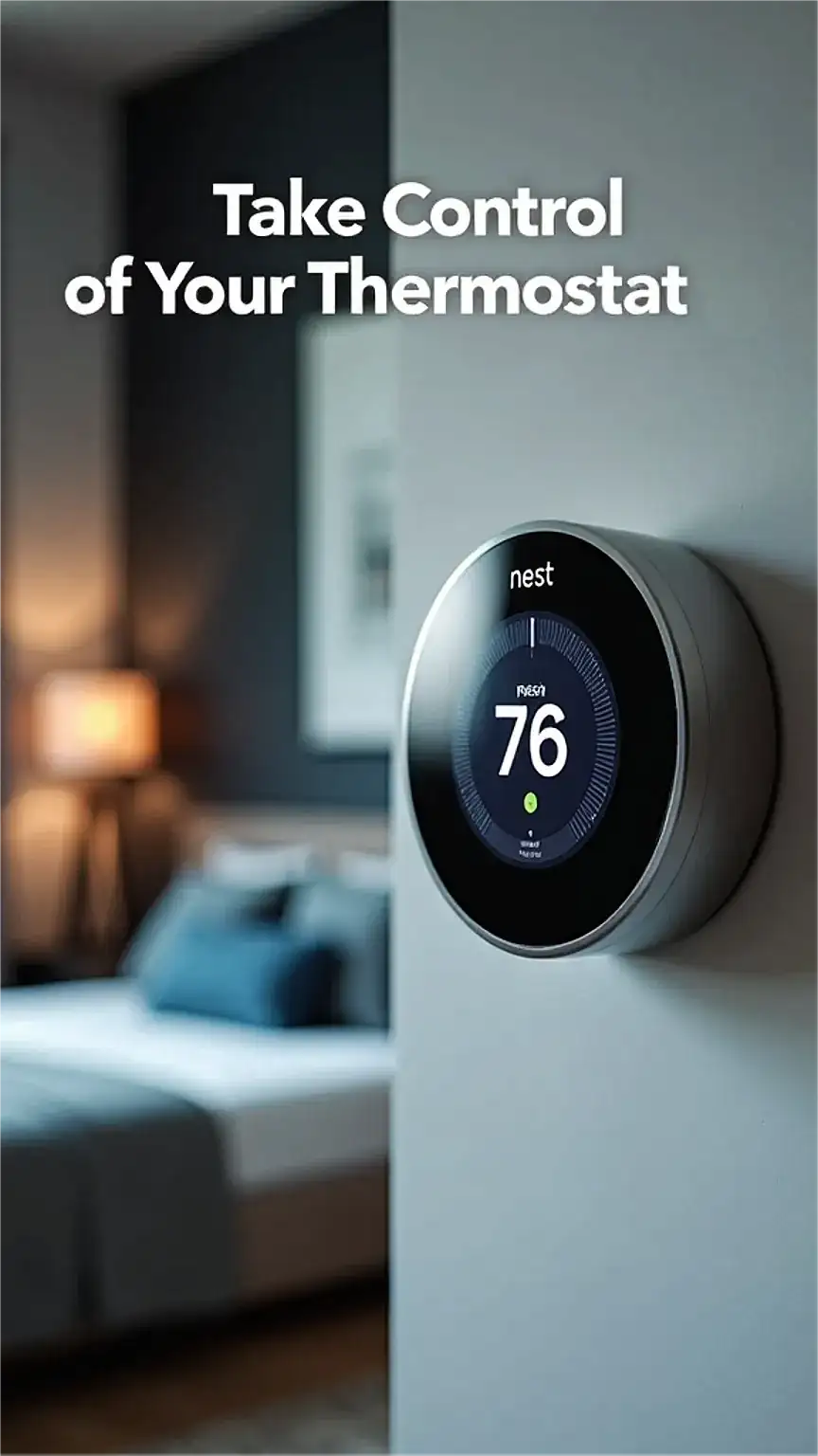 Nest Learning Thermostat in a modern home, showcasing smart home automation and comfort. Includes best home tech, smart devices, home automation.