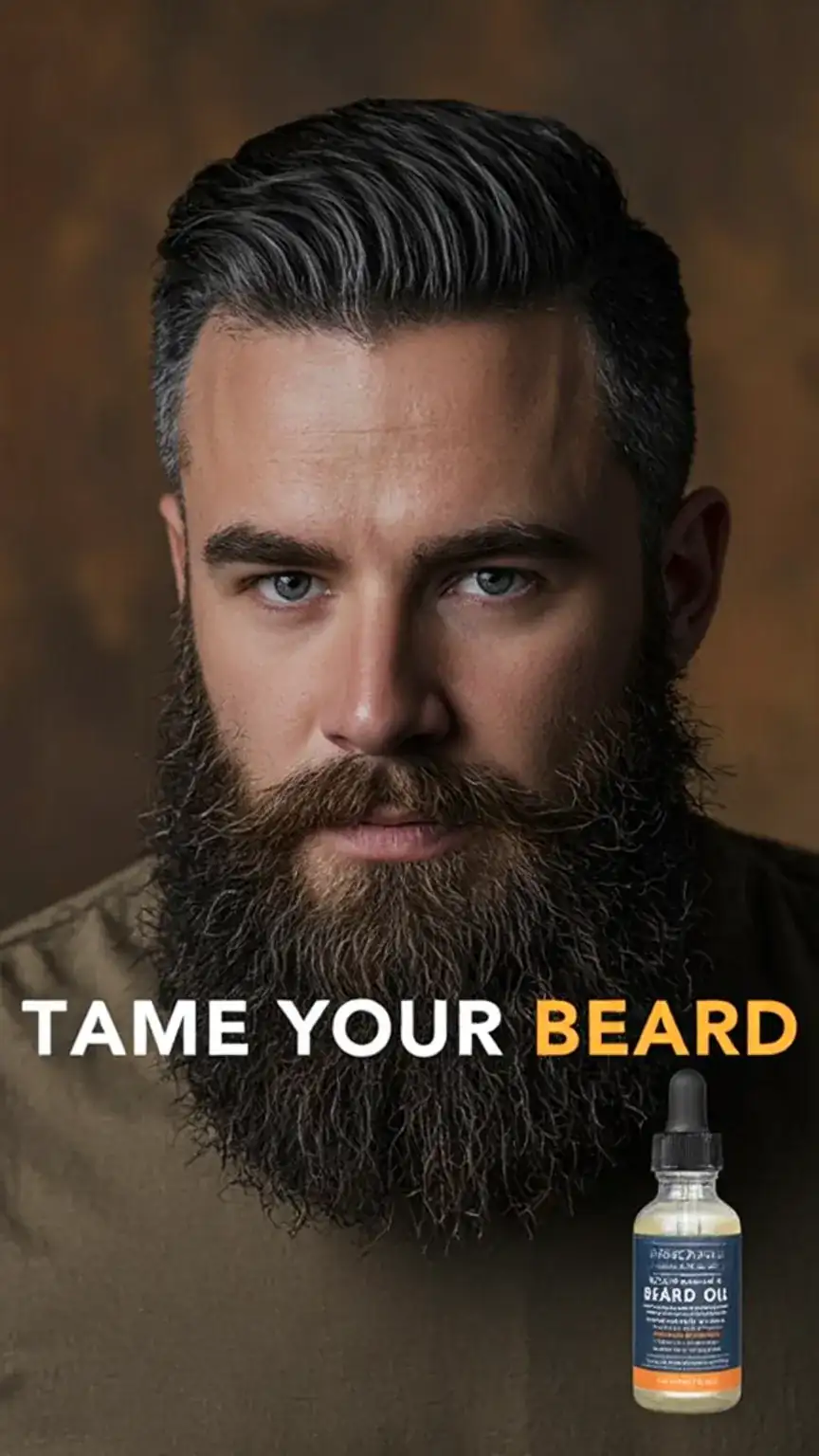 Beard care routine for men: Applying beard oil to a well-groomed beard. Beard grooming tips, beard oil, beard balm, keeping your beard soft and healthy.