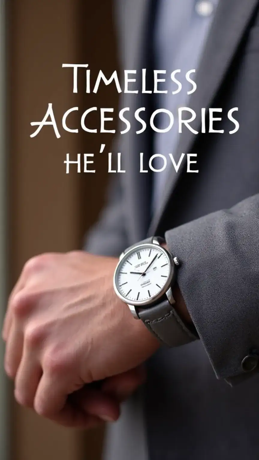 Close-up of a man adjusting a leather watch strap, highlighting timeless accessories as perfect gifts for men.