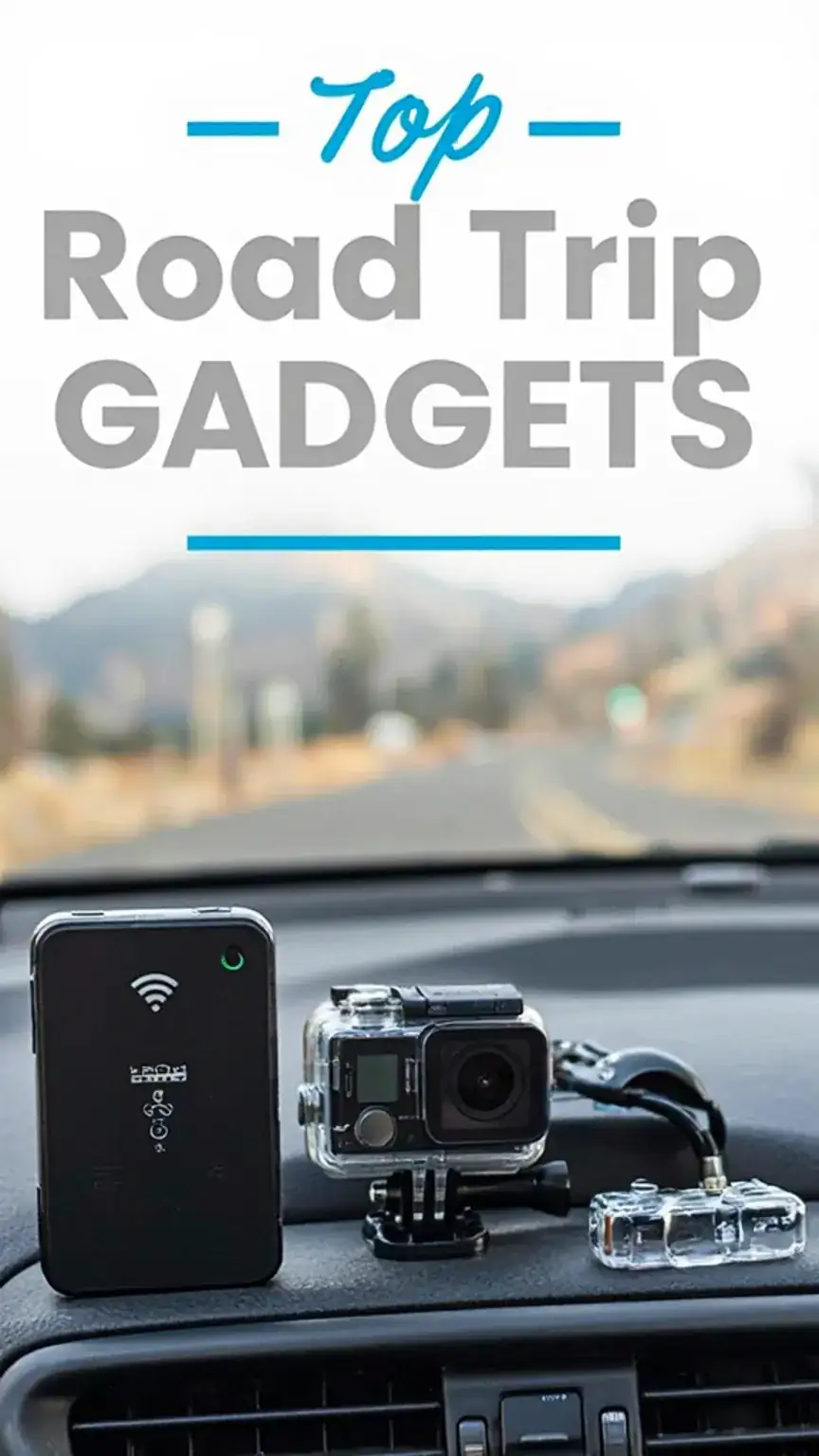 Best travel gadgets for men on USA road trips, including portable Wi-Fi hotspots and action cameras. Essential gear for the best weekend road trips.