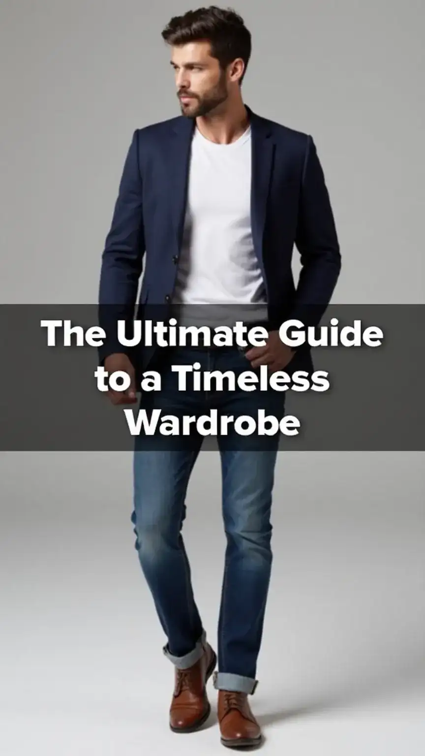 Stylish man wearing a timeless capsule wardrobe, men's fashion, essential wardrobe items, men's style guide, capsule wardrobe essentials, classic menswear