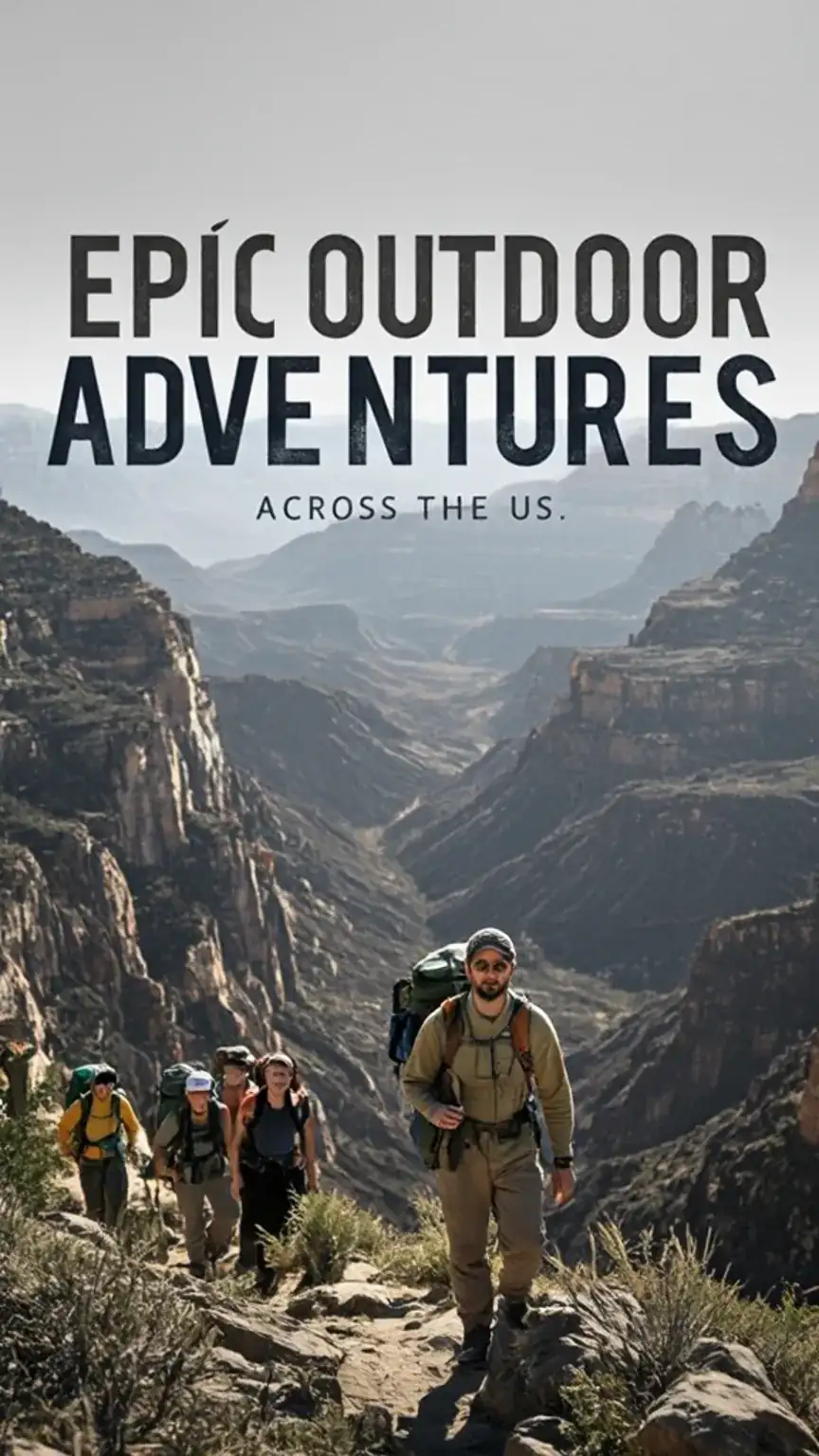 Men hiking in a canyon, representing outdoor adventures for men's getaways, US travel for men, and epic journeys.