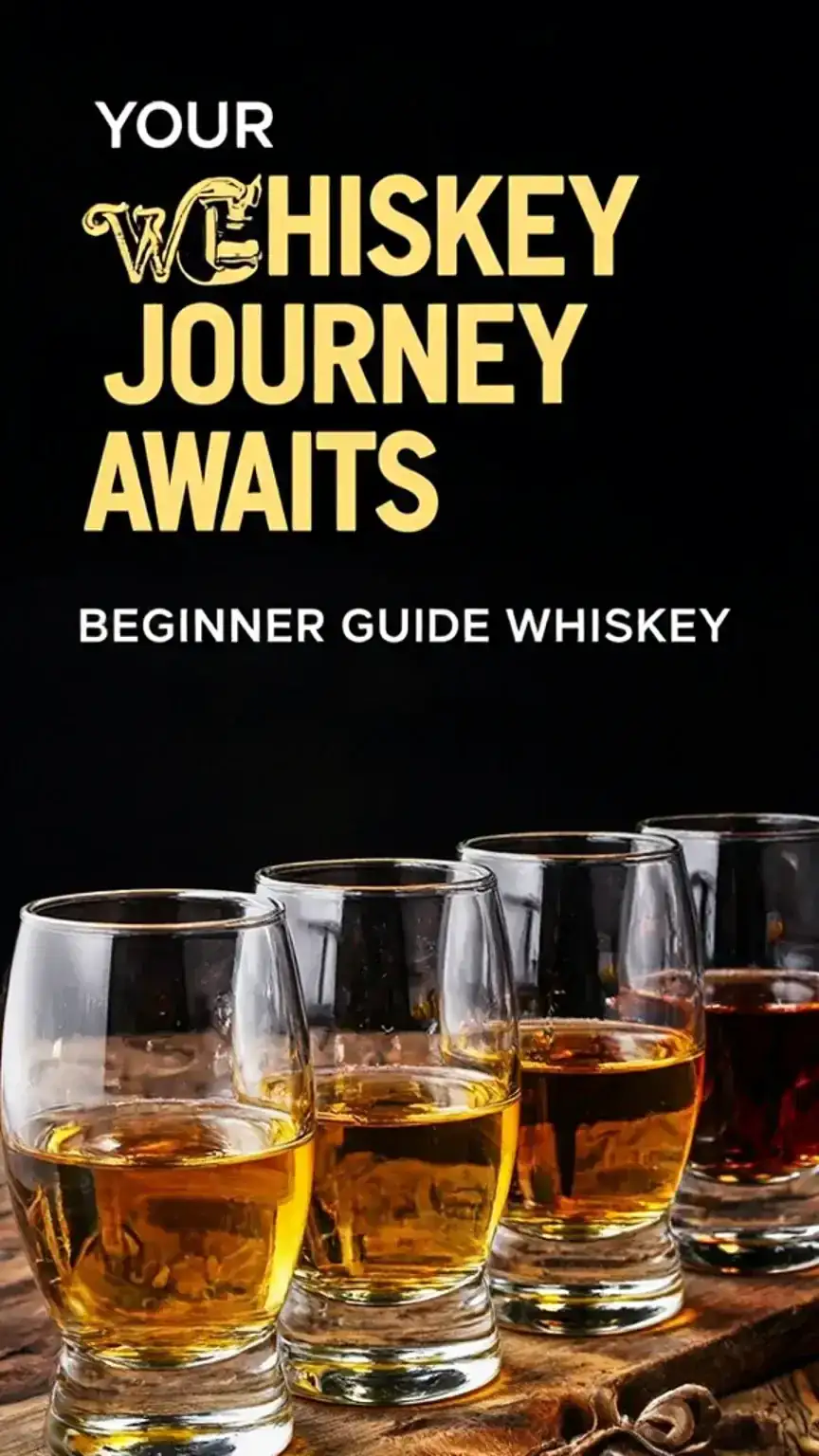 Collection of whiskey glasses with various amber tones, symbolizing the start of a whiskey journey for beginners, best whiskey for beginners.