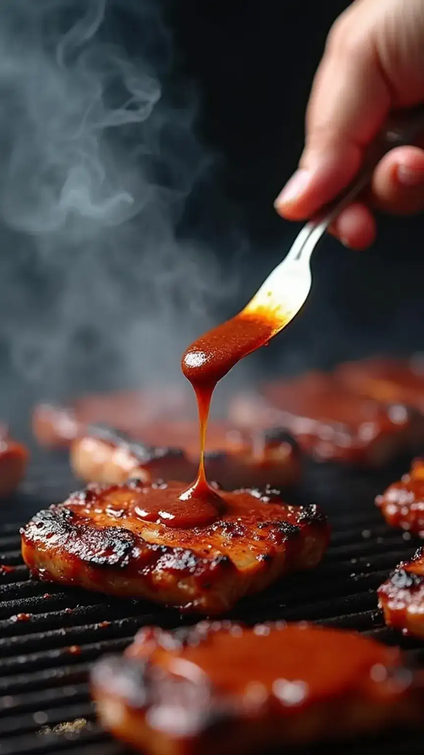 Adding flavor to BBQ food, using BBQ sauces and marinades. Smoky flavor, grilling techniques, BBQ seasoning.