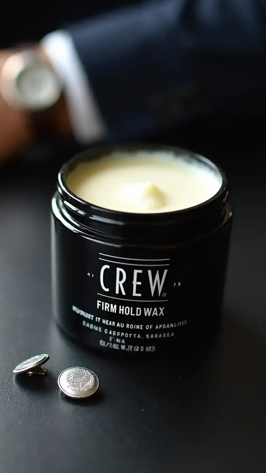 American Crew Firm Hold Wax, men's hair styling wax, strong hold wax for men, all-day hair hold, medium to thick hair wax.