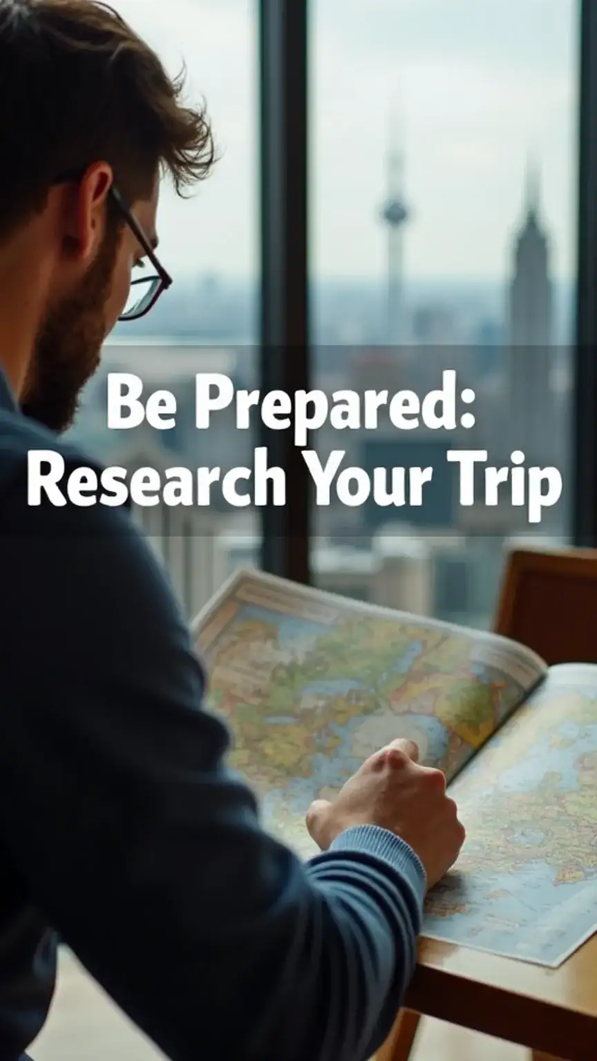 Man researching travel destinations, men's travel tips, travel preparation, planning a trip, best travel ideas.