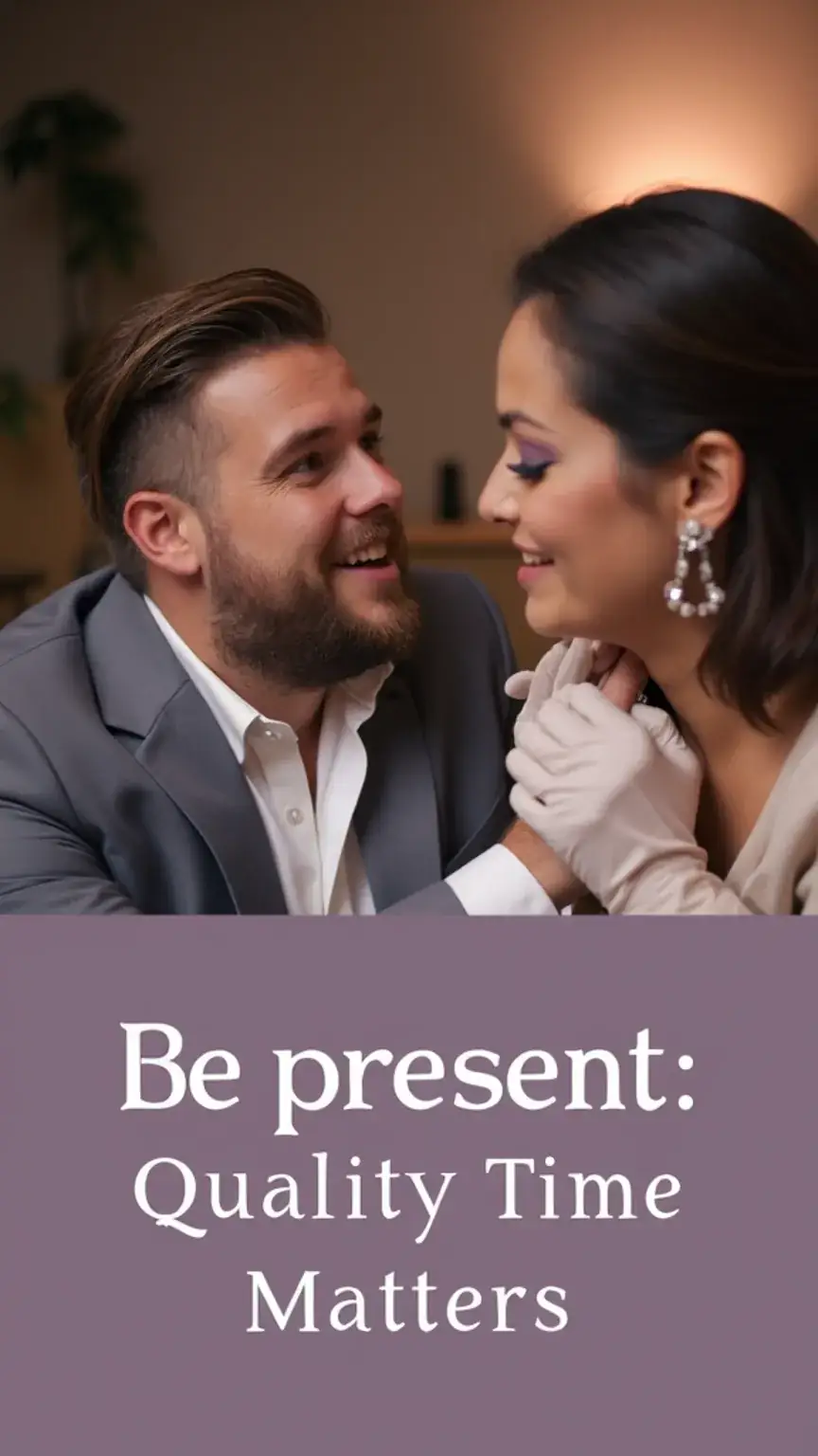 Man actively listening to his partner, highlighting the male etiquette of being present during special occasions and relationship advice.