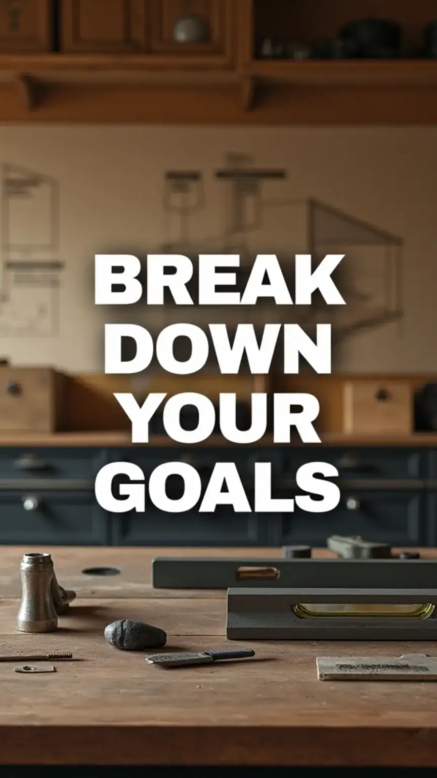 Breaking down goals into actionable steps, masculine work ethic, project planning, achieving objectives, personal development strategy, organized approach, step-by-step success.