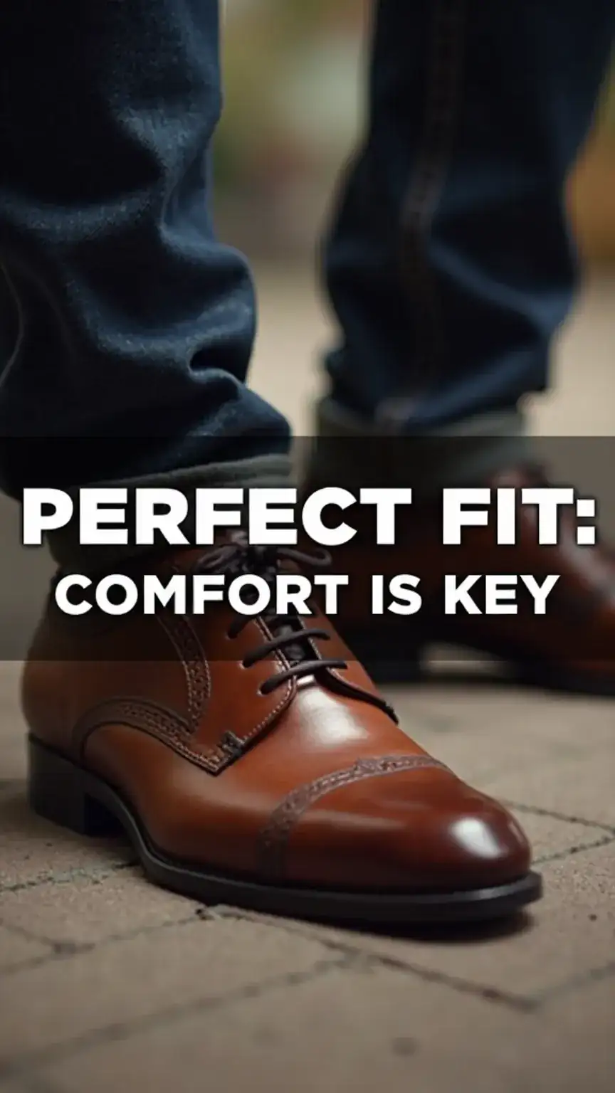 Man's feet wearing brown leather oxfords, emphasizing good fit and comfort, how to find dress shoes that fit, men's comfortable dress shoes.