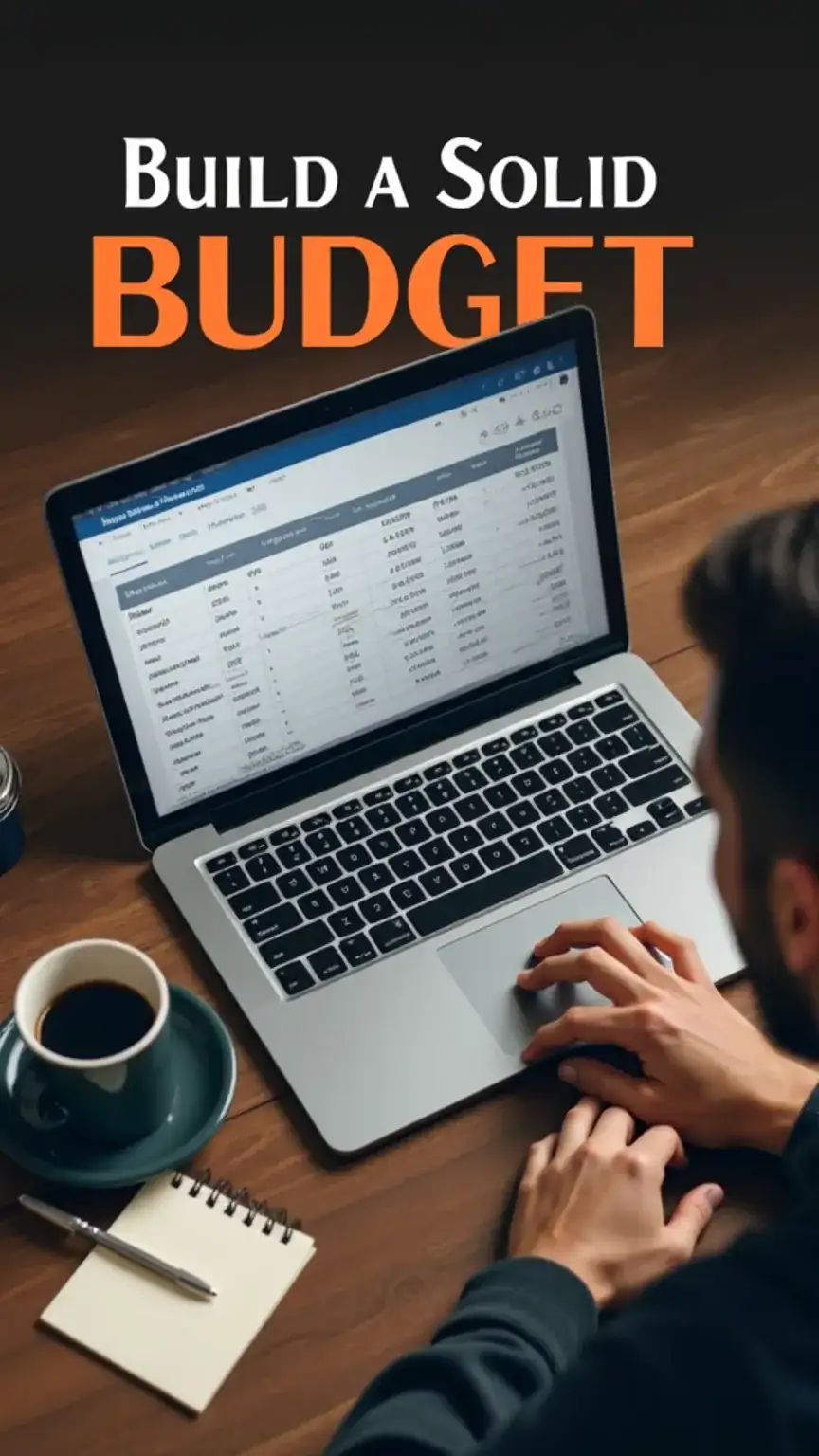 Creating a budget for debt management, financial planning, credit score tips, managing income and expenses, personal finance for men.