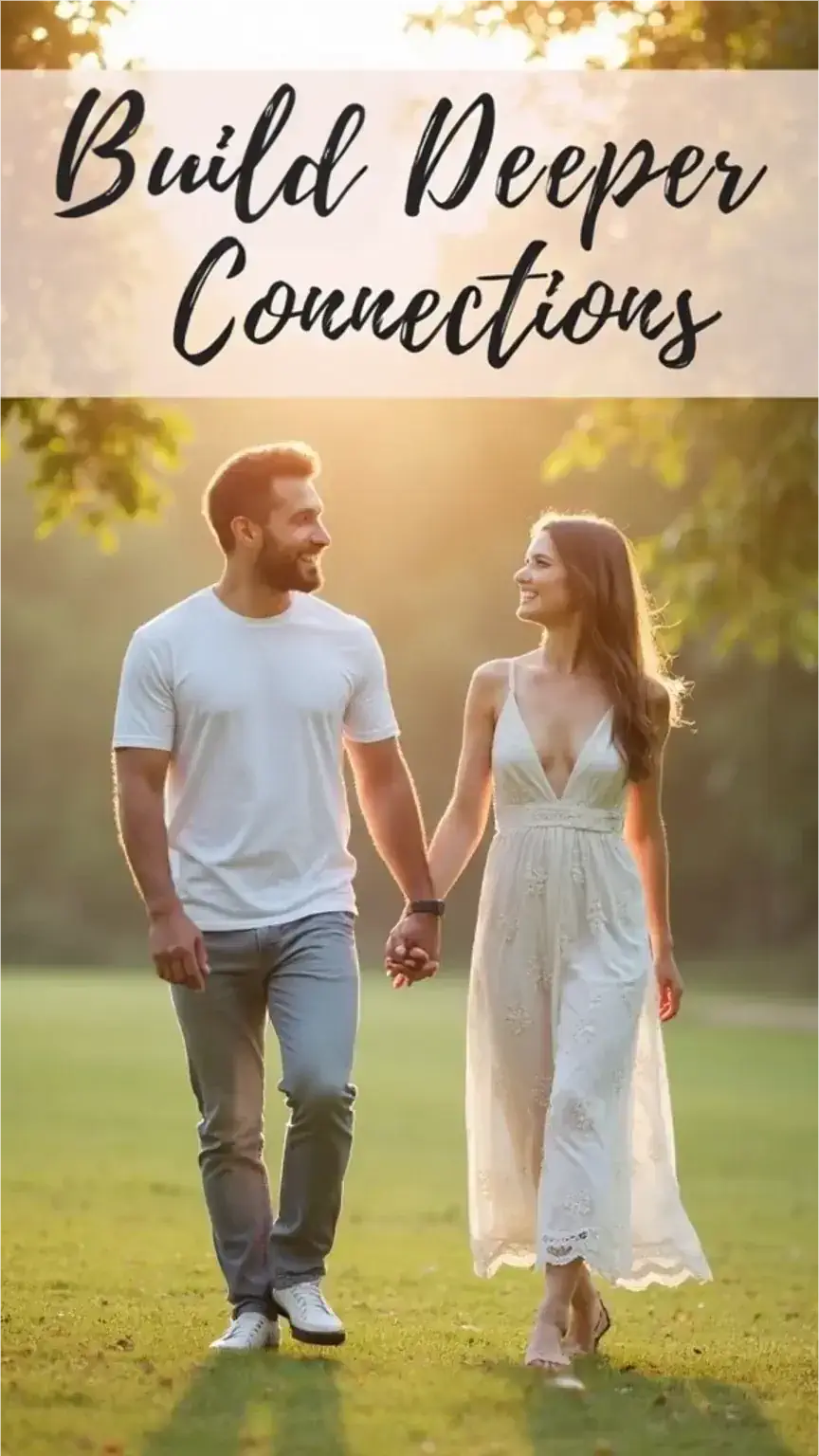 Visual representing strong, meaningful relationships, mutual respect, trust, love, connecting with partners, relationship advice for women, feminine style.