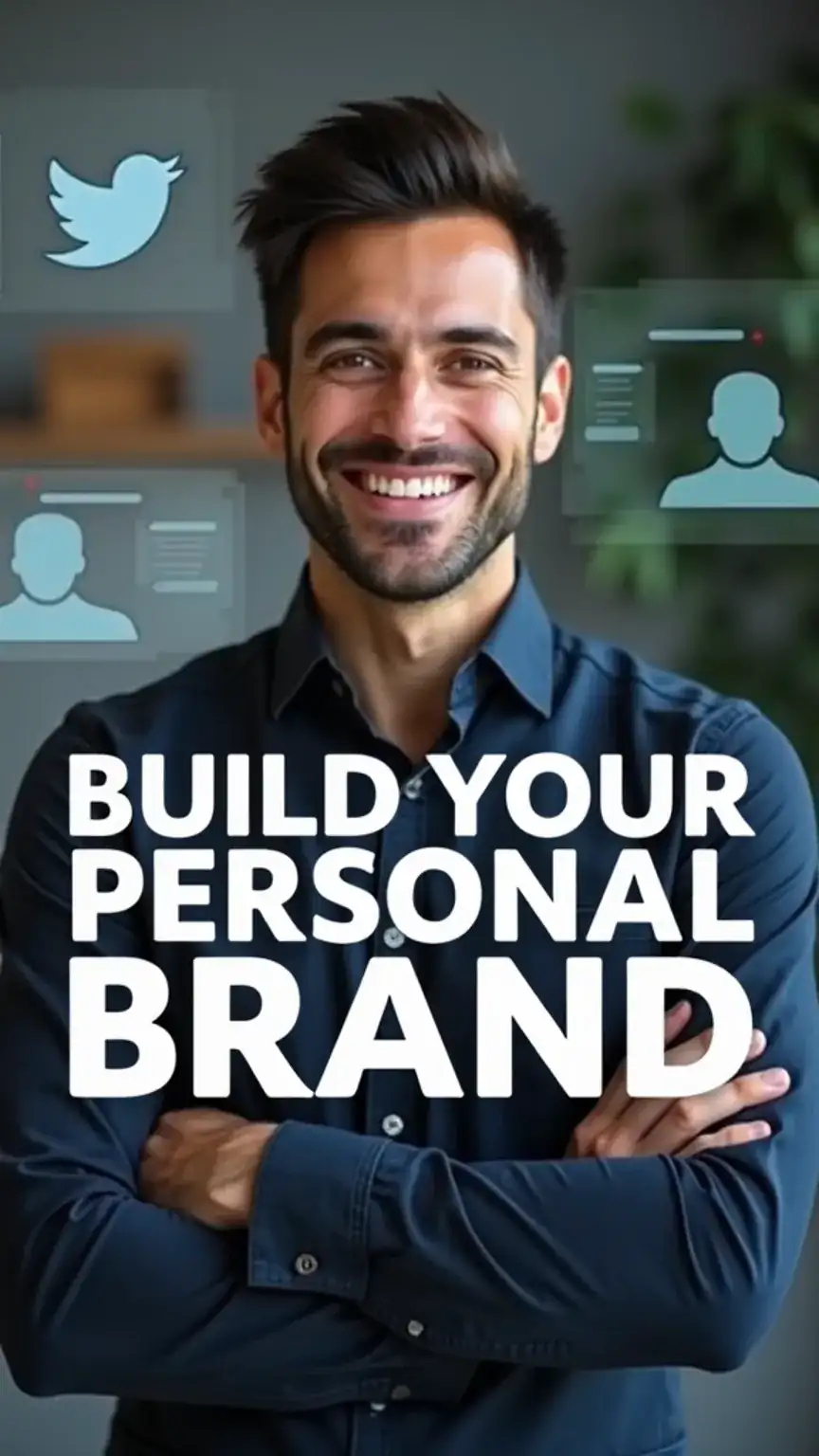 Man building his personal brand online, showcasing digital presence for career opportunities. Job market tips and branding advice.