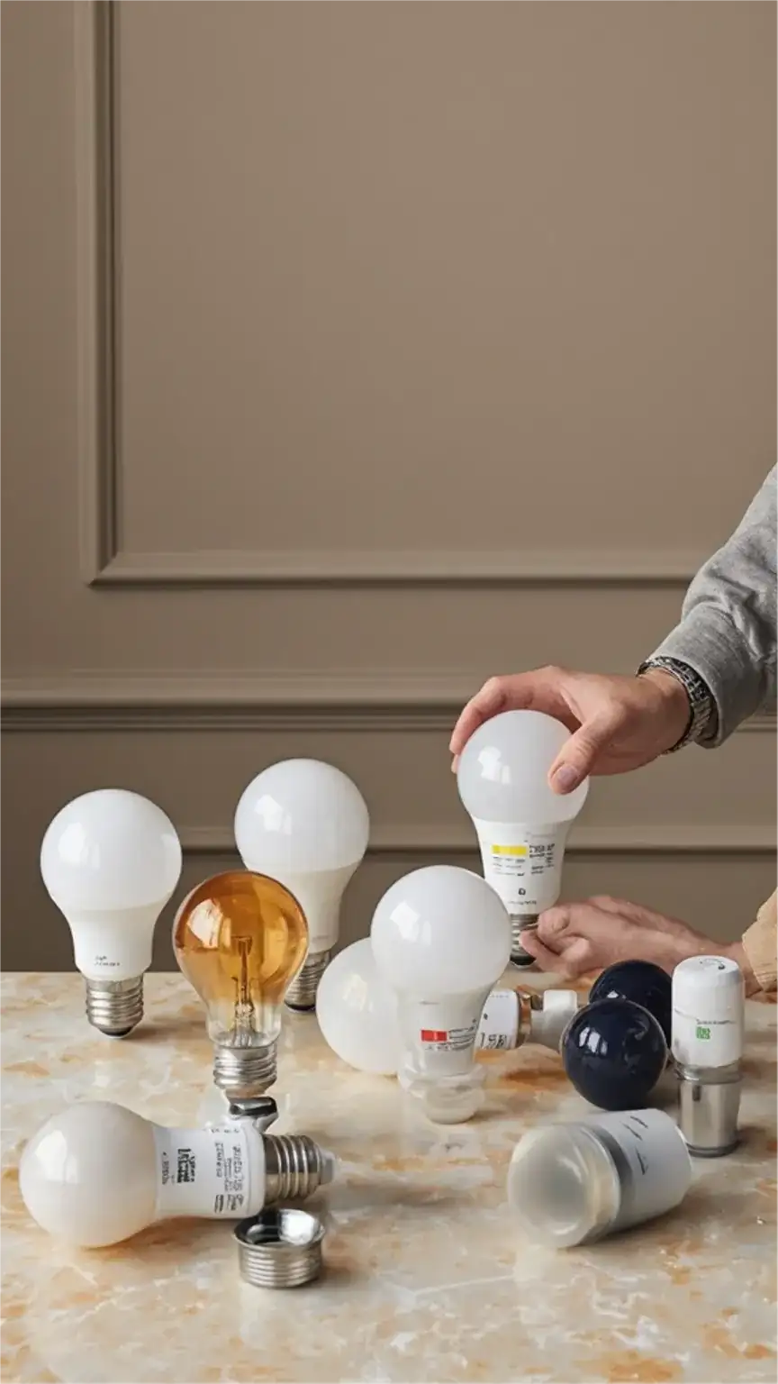 Choosing the right light bulbs for home lighting upgrades, focusing on color temperature, lumen output, and energy efficiency.