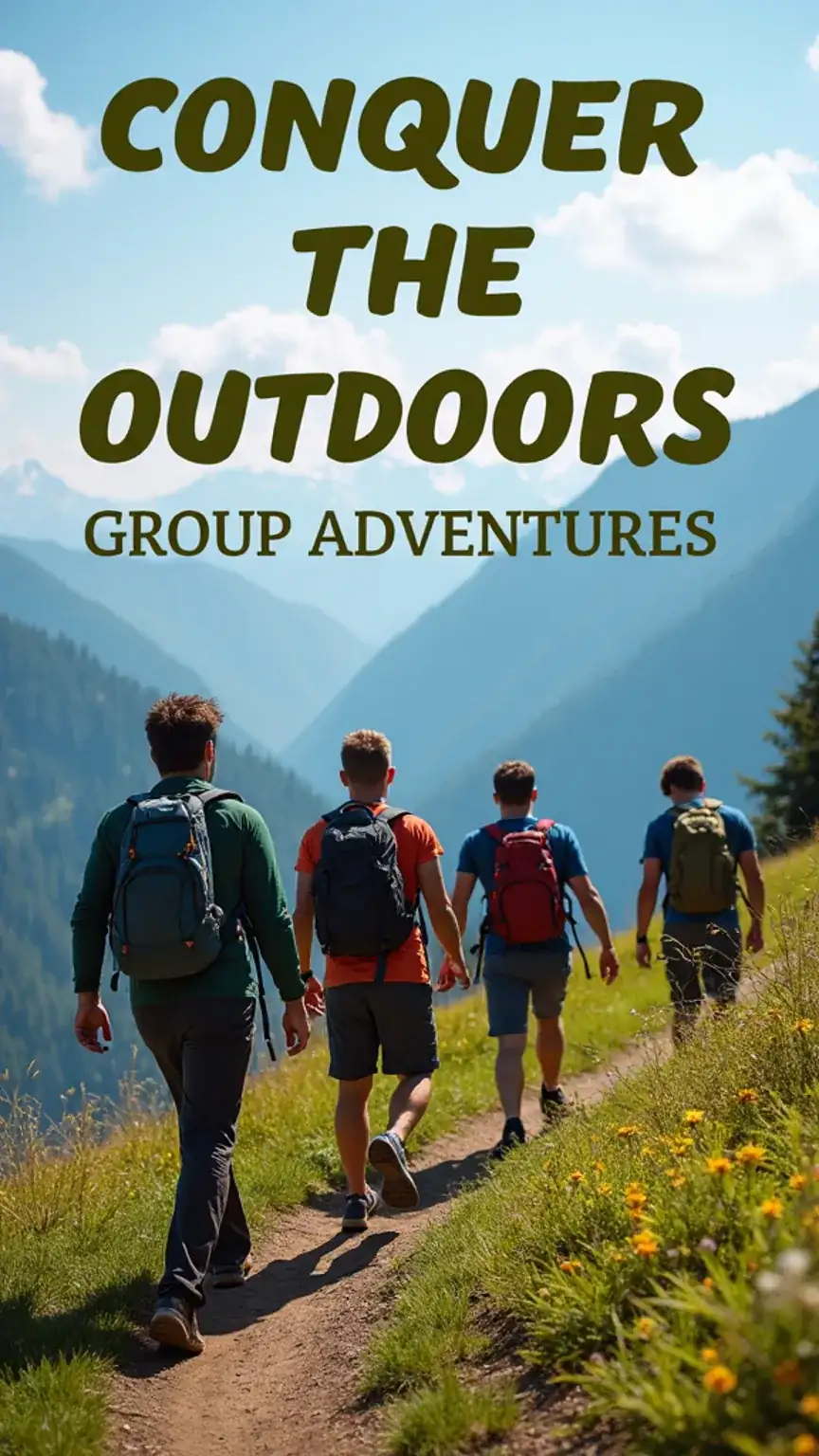 Outdoor activities for social gatherings, group hiking, men's adventure activities, social games.