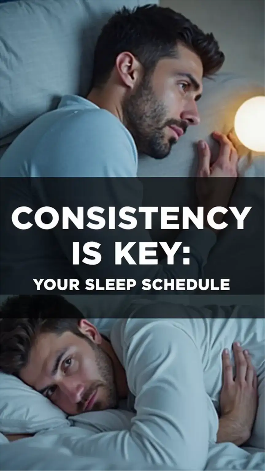 Consistent sleep schedule for men, illustrating the importance of routine for better sleep quality and men's health. Sleep for men, sleep schedule tips.