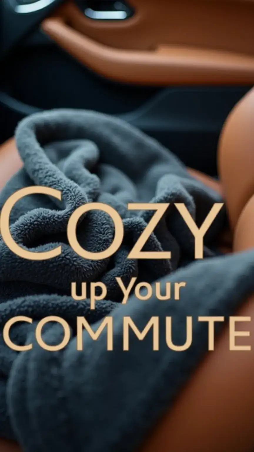 Comfortable car blanket on a seat next to carbon fiber trim, best car accessories, cozy car essentials, men's car accessories for comfort, car interior style.