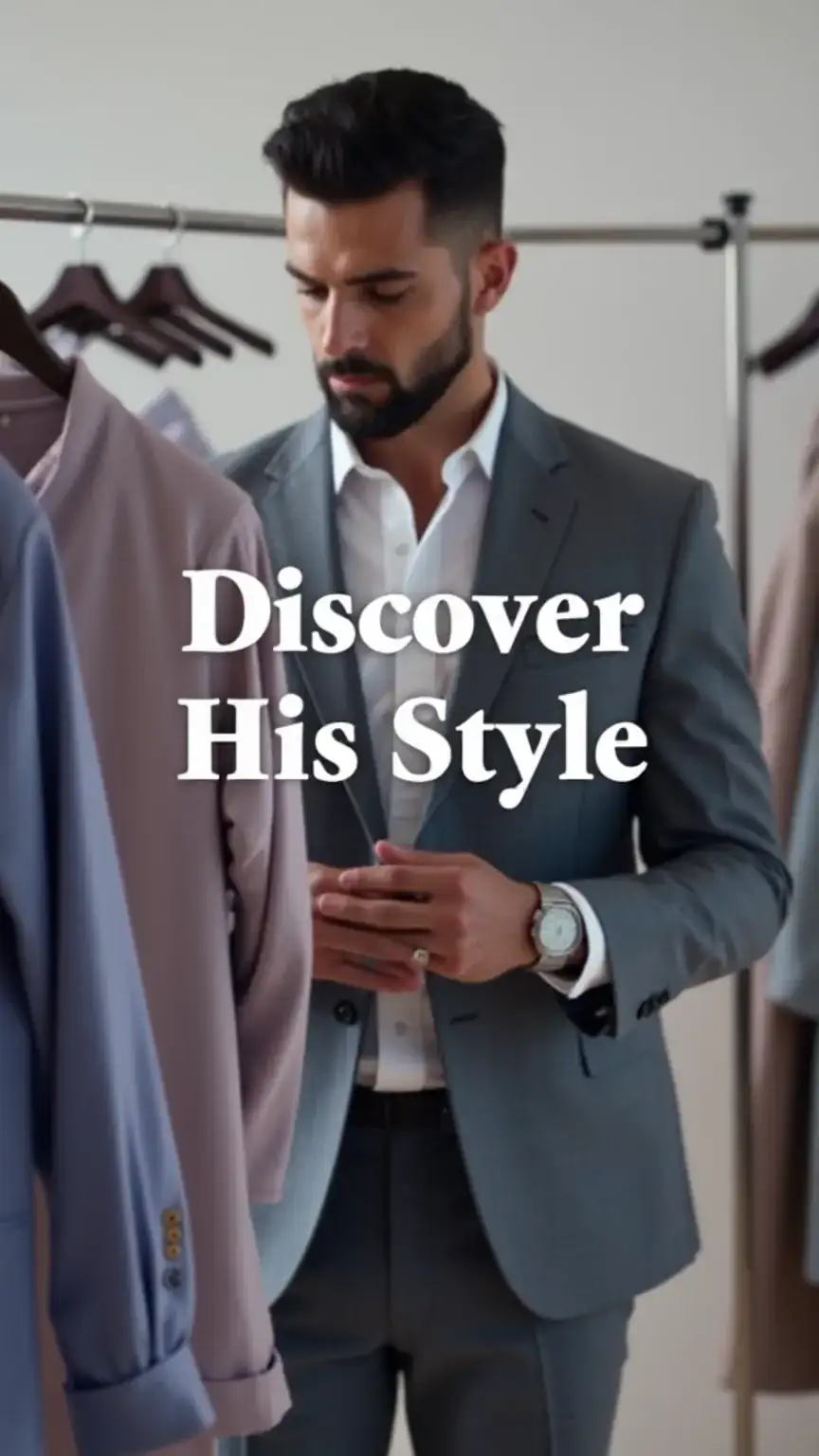 Man observing his wardrobe, illustrating understanding men's style preferences and everyday fashion choices.