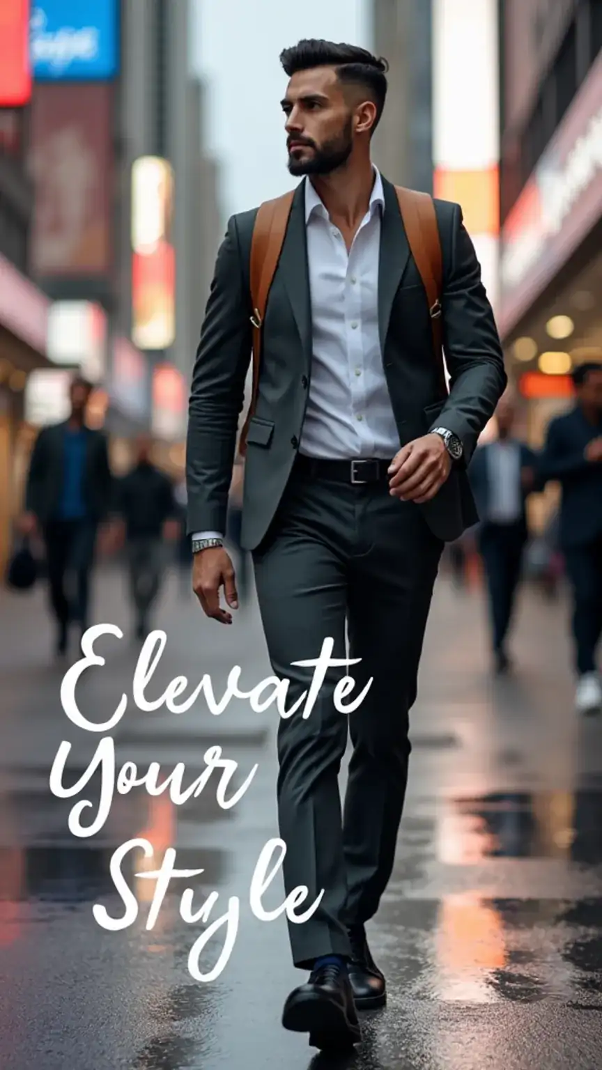 Man walking confidently in stylish sneakers, illustrating how the right footwear elevates men's style and confidence. Must-have shoes for modern men.