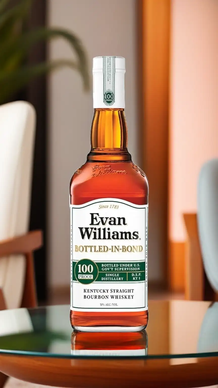 Evan Williams bourbon, a rich and complex affordable bourbon, ideal for sipping neat or in cocktails.