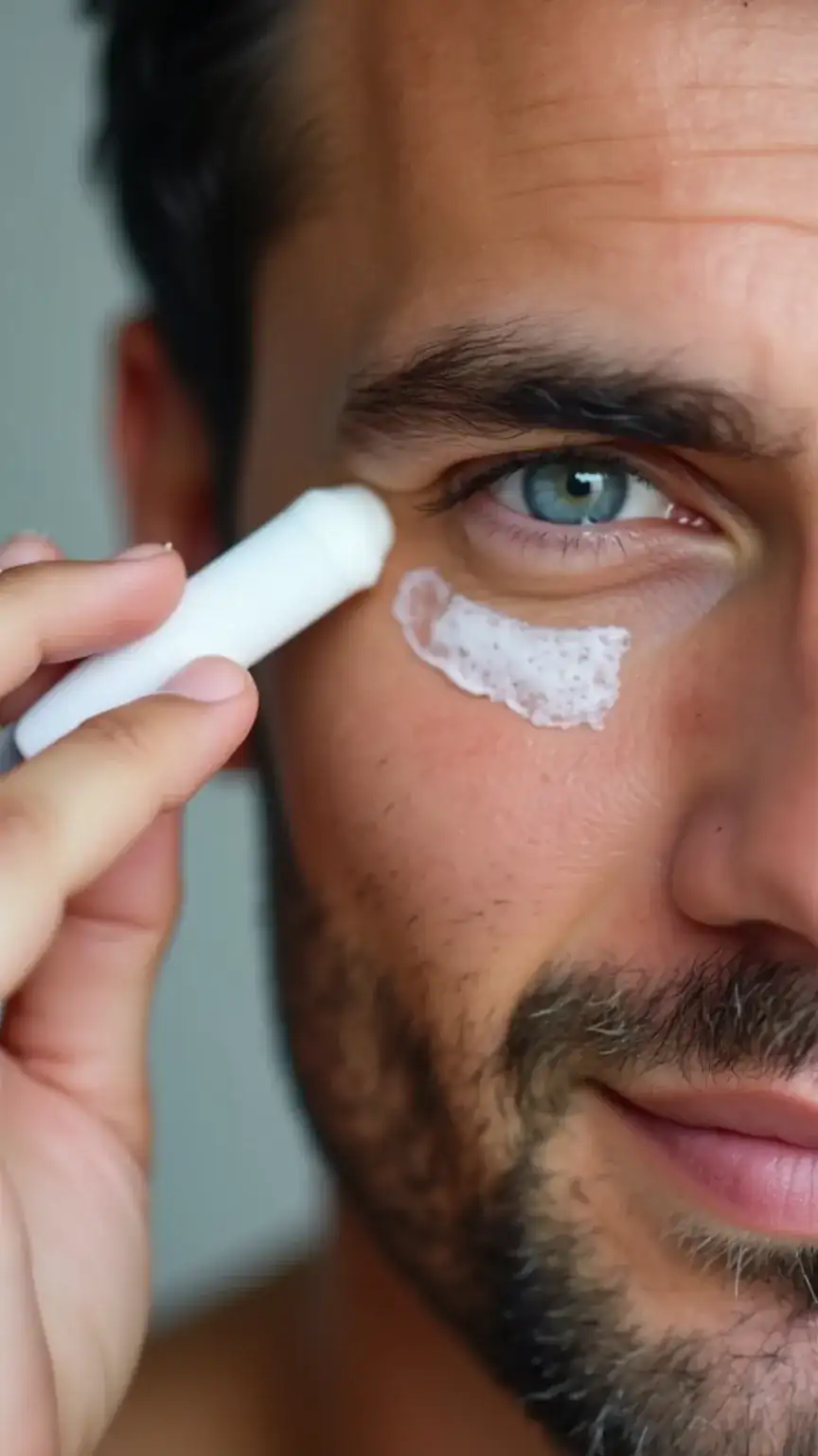 Men's eye cream for over 40, targeting fine lines and dark circles for delicate eye area care.